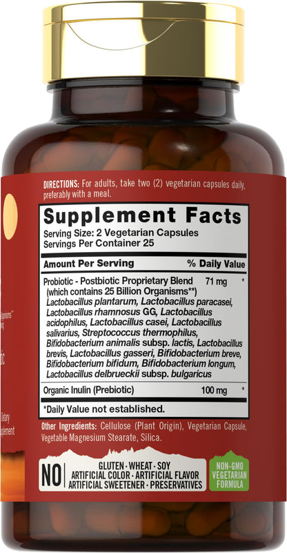 Carlyle Prebiotic, Probiotic & Postbiotic | 25 Billion CFU | 60 Powder Pills | Men and Women