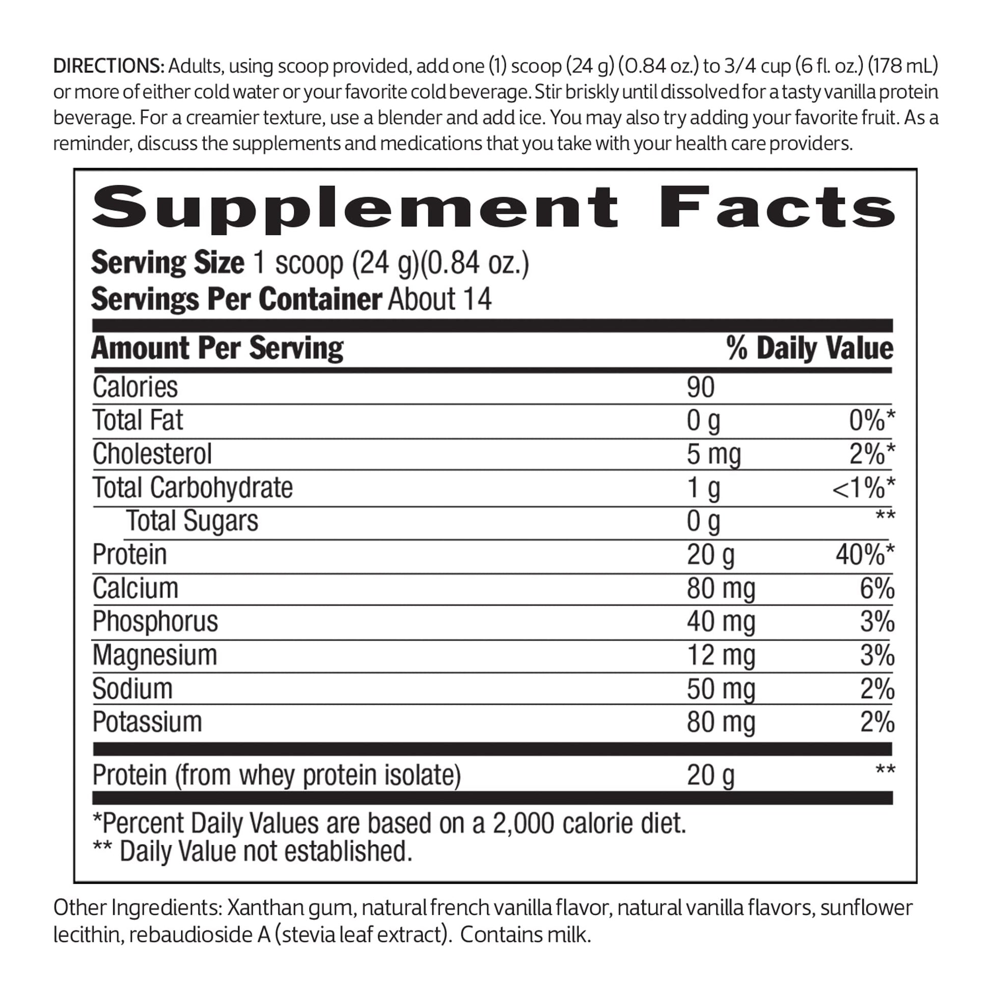 Biochem 100% Whey Sugar-Free Vanilla 20g, 11.8oz, Certified Vegetarian, Certified Gluten Biochem