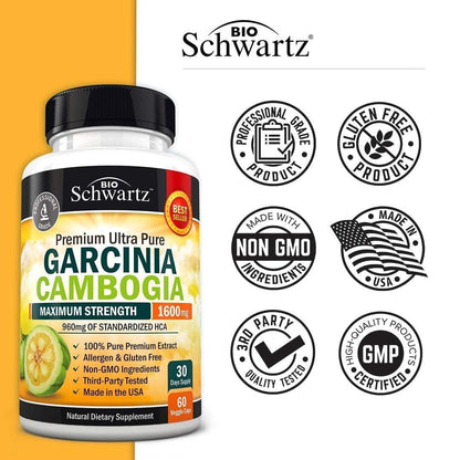 Garcinia Cambogia Weight Loss Pills - Maximum Strength Appetite Suppressant & Fat Burner