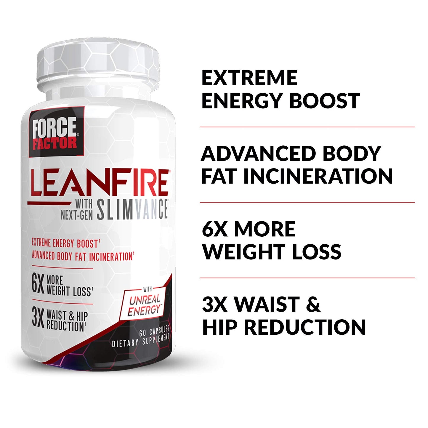 FORCE FACTOR LeanFire with Next-Gen SLIMVANCE Advanced Thermogenic Fat Burner