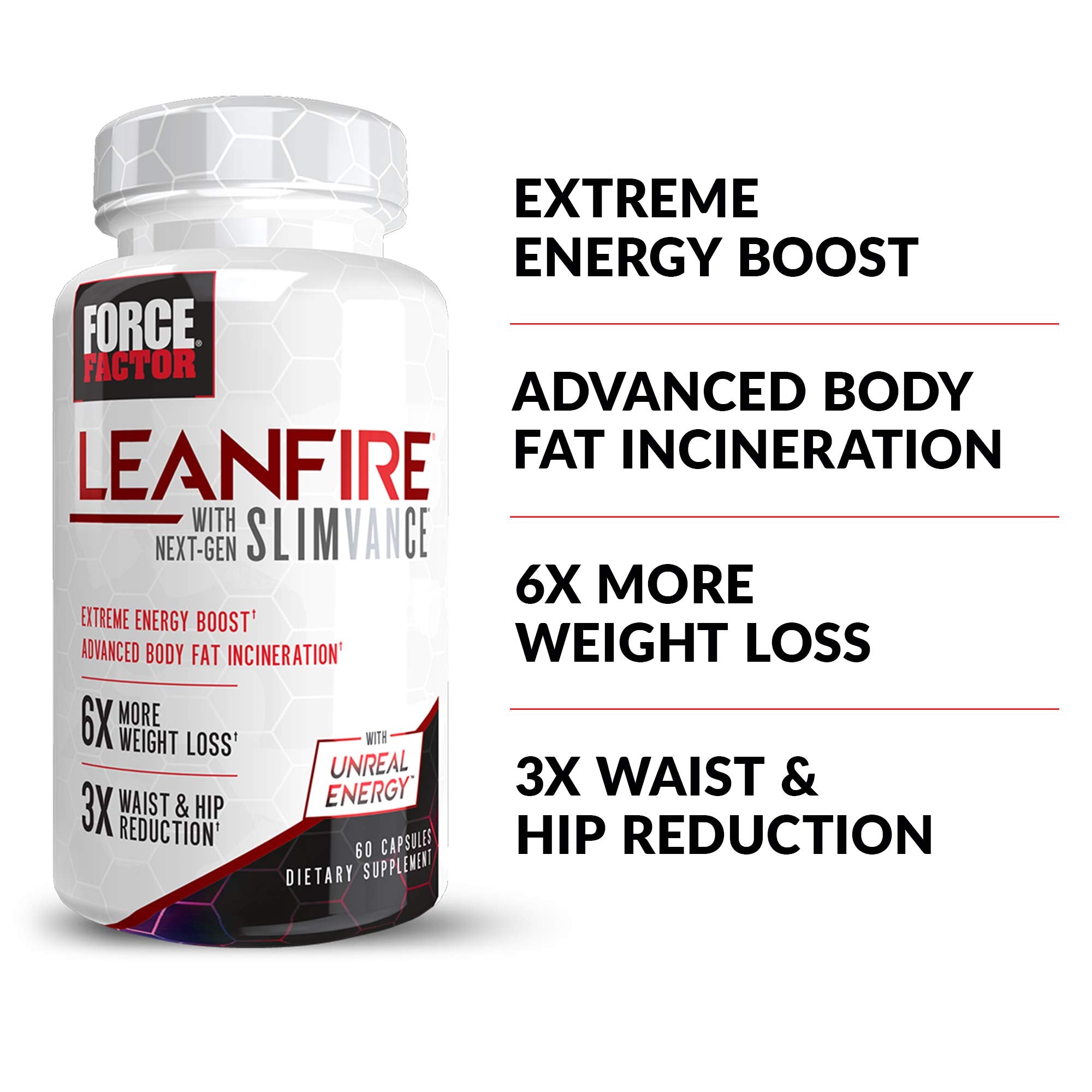 FORCE FACTOR LeanFire with Next-Gen SLIMVANCE Advanced Thermogenic Fat Burner Force Factor