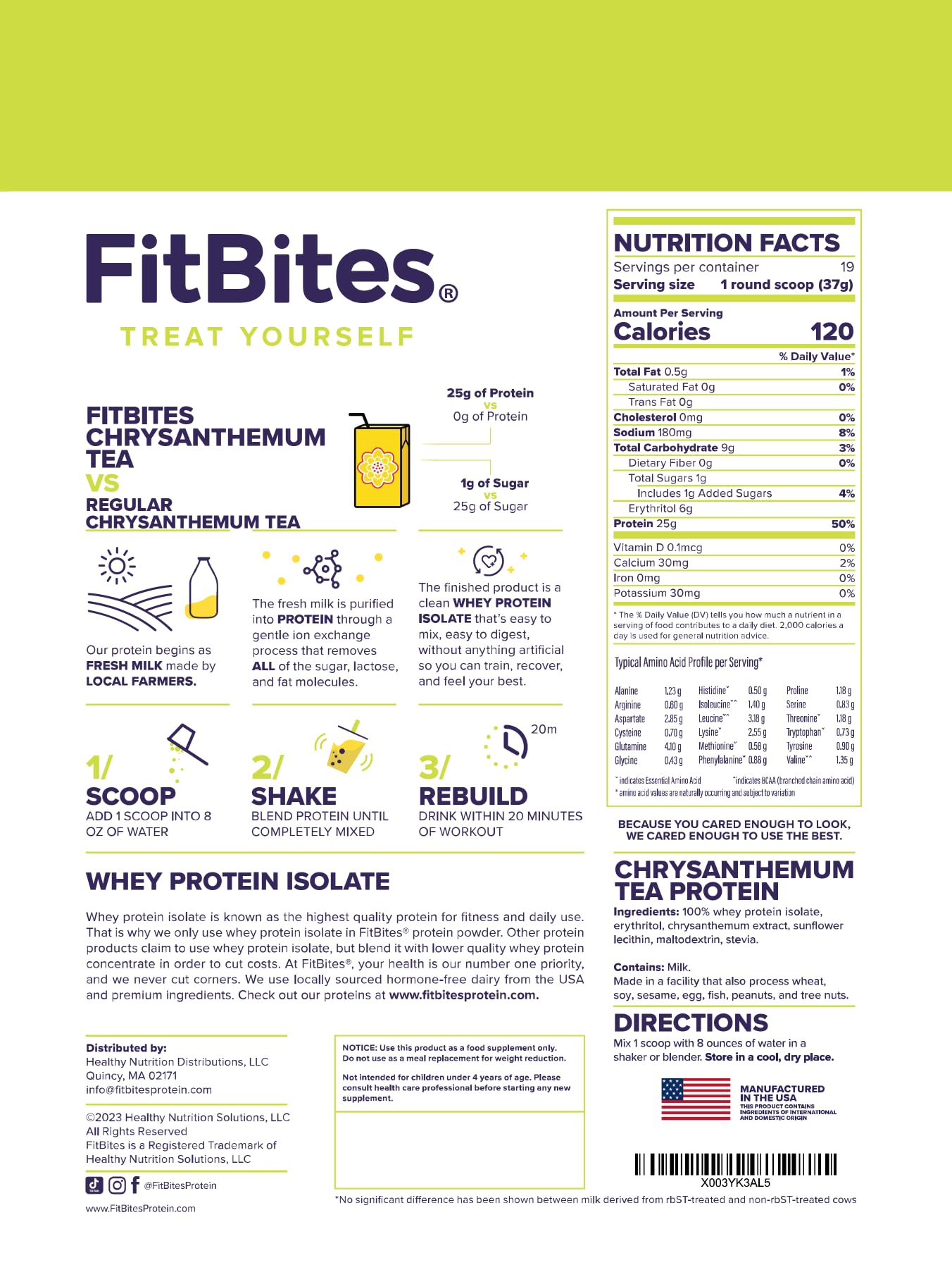 FitBites Whey Protein Isolate (Chrysanthemum Tea)