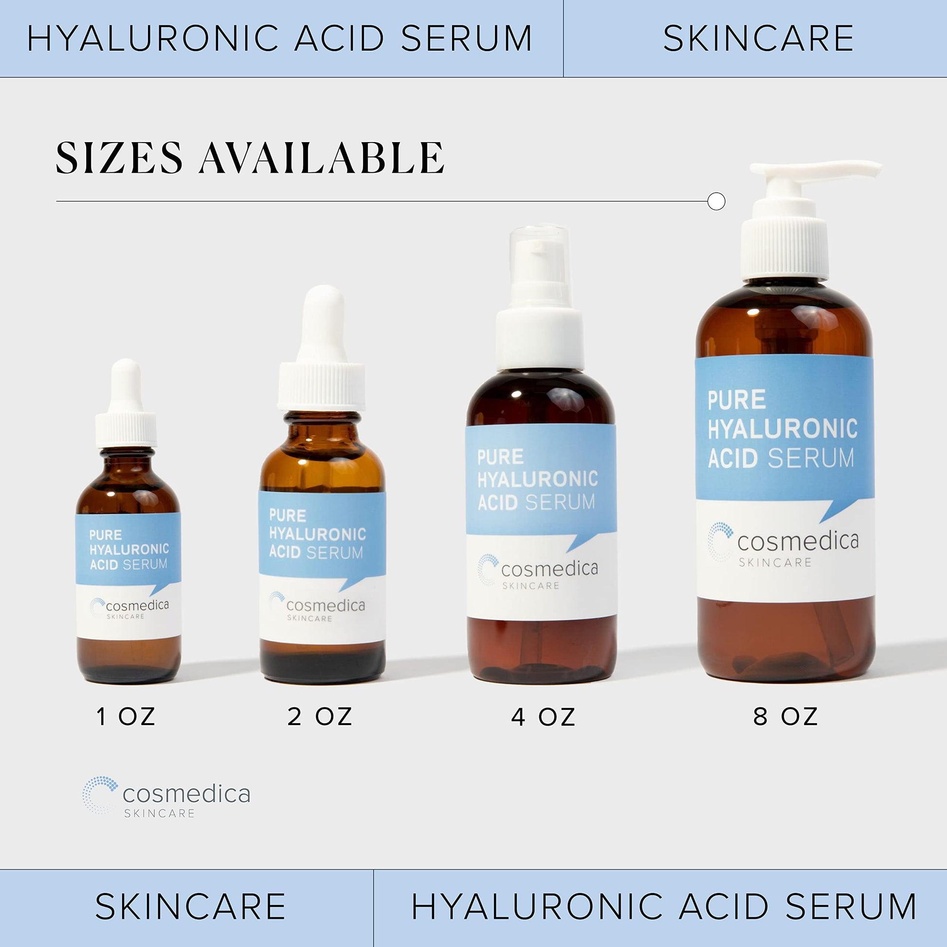 Hyaluronic Acid Serum for Skin 100% Pure Anti Aging Serum Intense Hydration Cosmedica Skincare