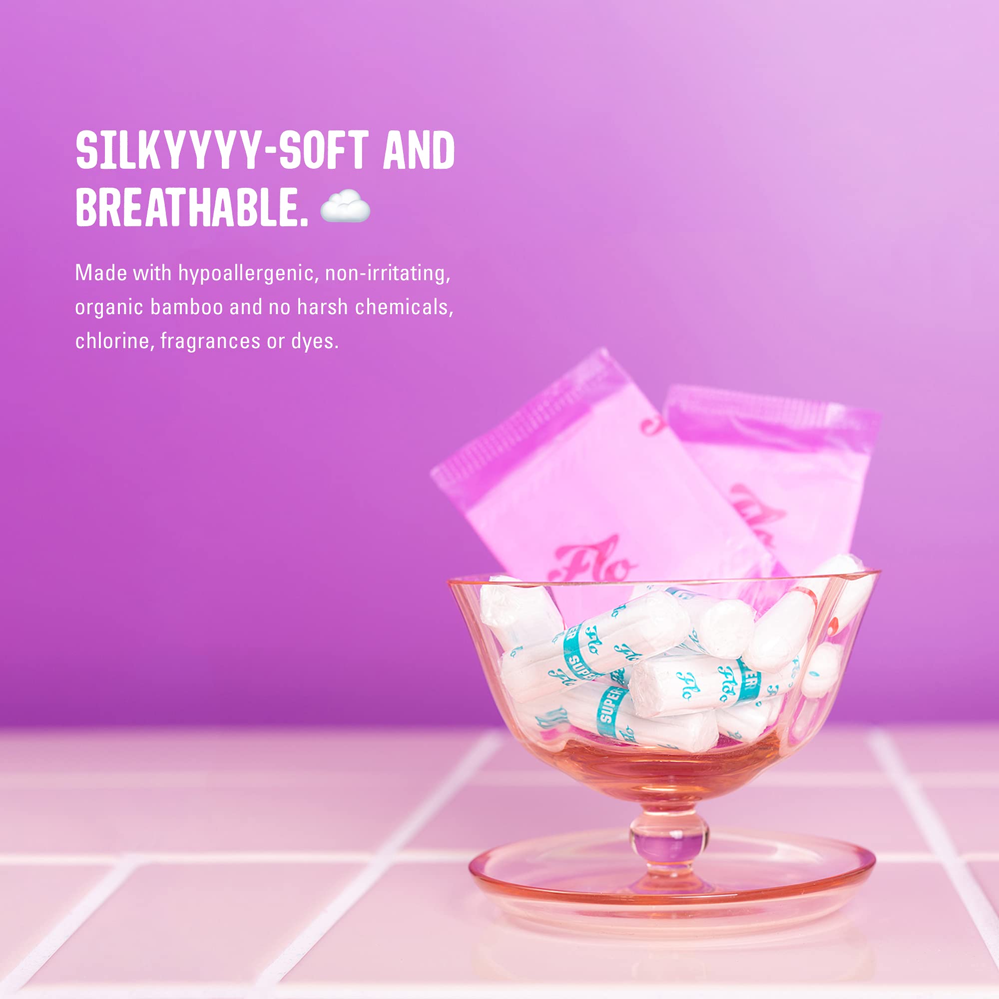 FLO - Organic Bamboo Daily Panty Liners, Plant-Based Cotton, Biodegradable FLO