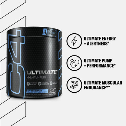 Cellucor C4 Ultimate Pre Workout Powder ICY Blue Razz - Sugar Free Preworkout