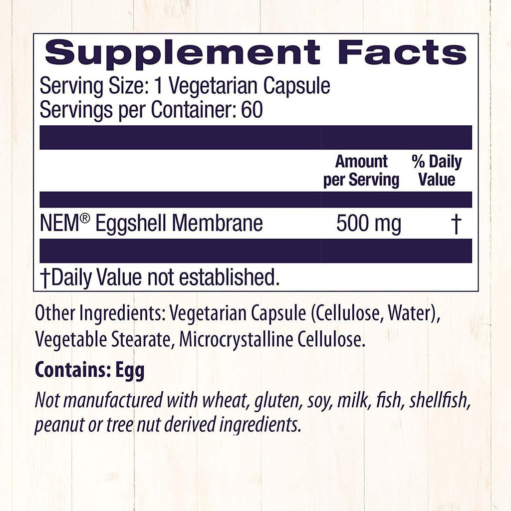 Healthy Origins Eggshell Membrane (NEM), 500 mg - Natural Collagen and Joint Support