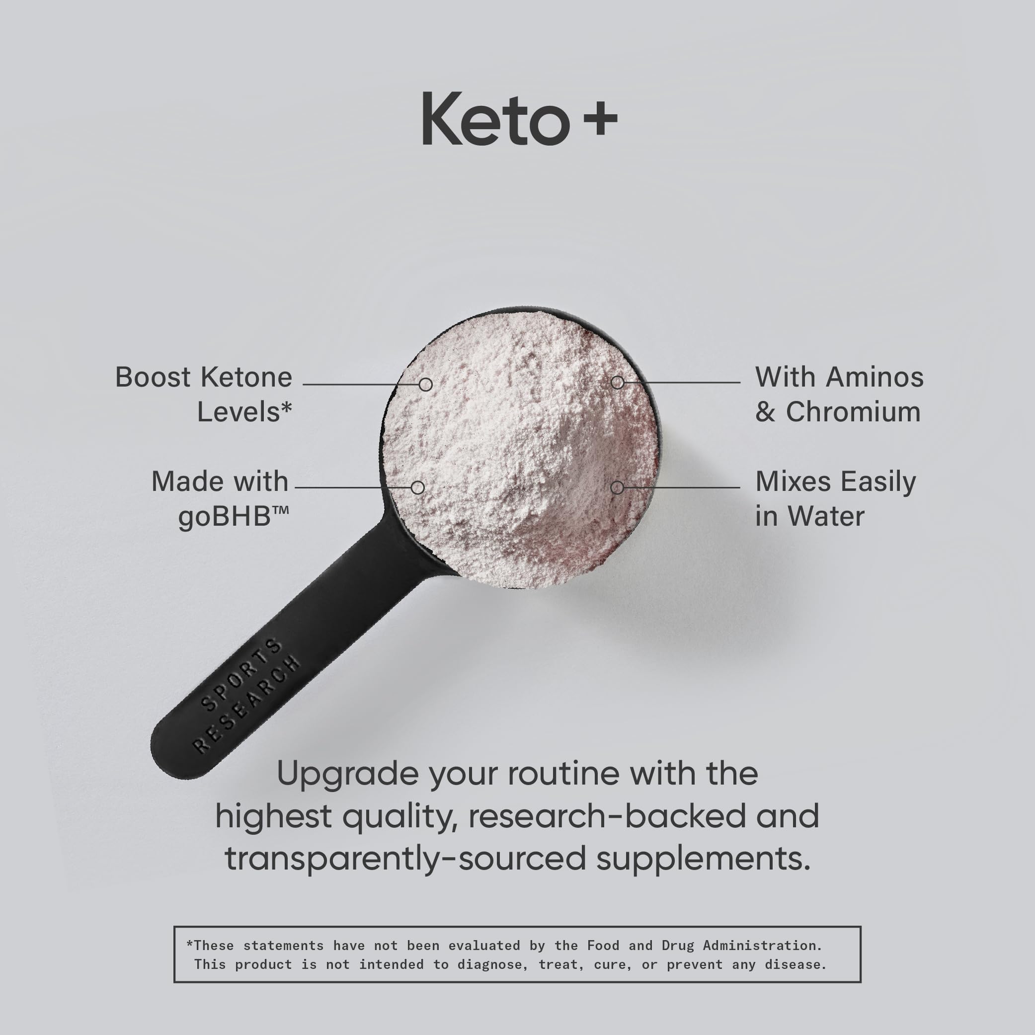 Sports Research Keto Plus Exogenous Ketones with goBHB - 30 Servings | Keto Electrolyte Sports Research