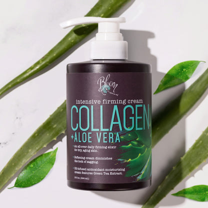 BLOOM Collagen Lotion Skin Care Firming Body Cream, Intensive Anti Aging Moisturizer