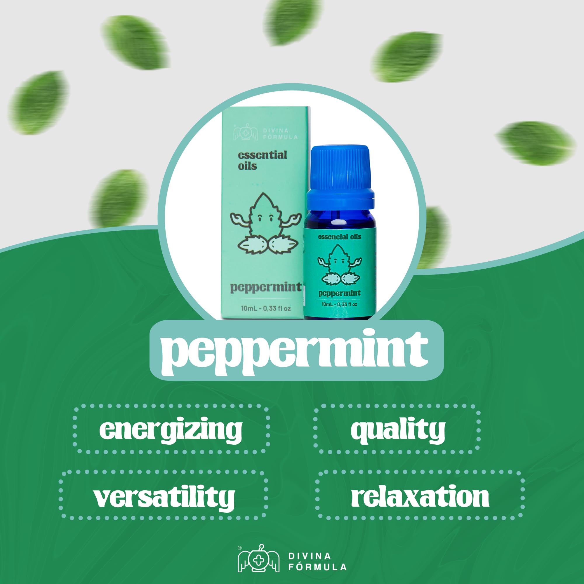 Divina Fórmula - 100% Pure Peppermint Essential Oil - Aromatherapy Oils, Essential Oils - Oil for Massage Divina FÓrmula