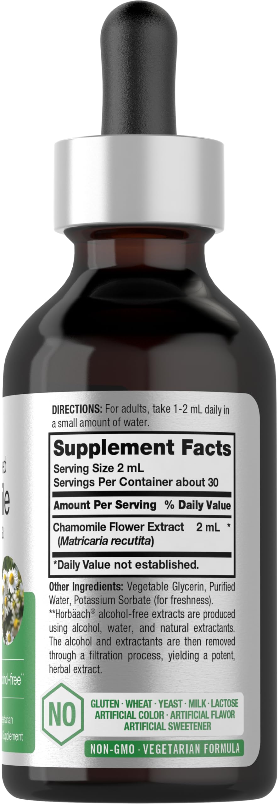 Chamomile Extract Liquid | 2 fl oz | Alcohol Free Supplement | Vegetarian, Non-GMO