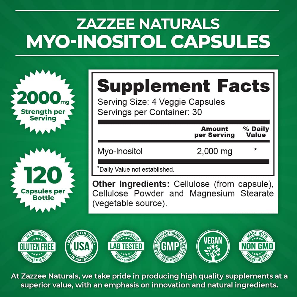 Zazzee Myo-Inositol Capsules and Extra Strength Prenatal DHA Zazzee