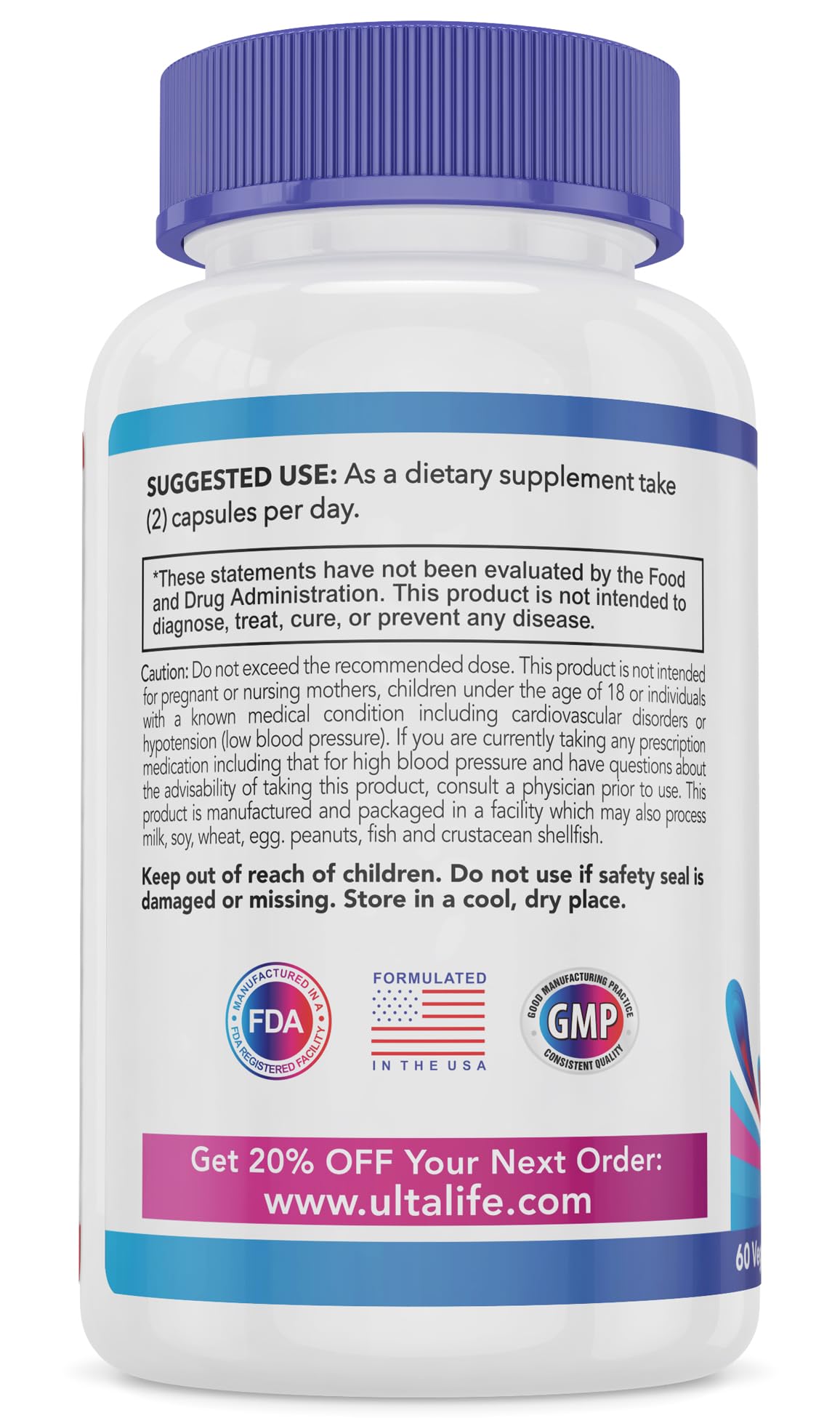 ULTALIFE Blood Pressure Supplements - Advanced Blood Pressure Supplement Complex ULTALIFE