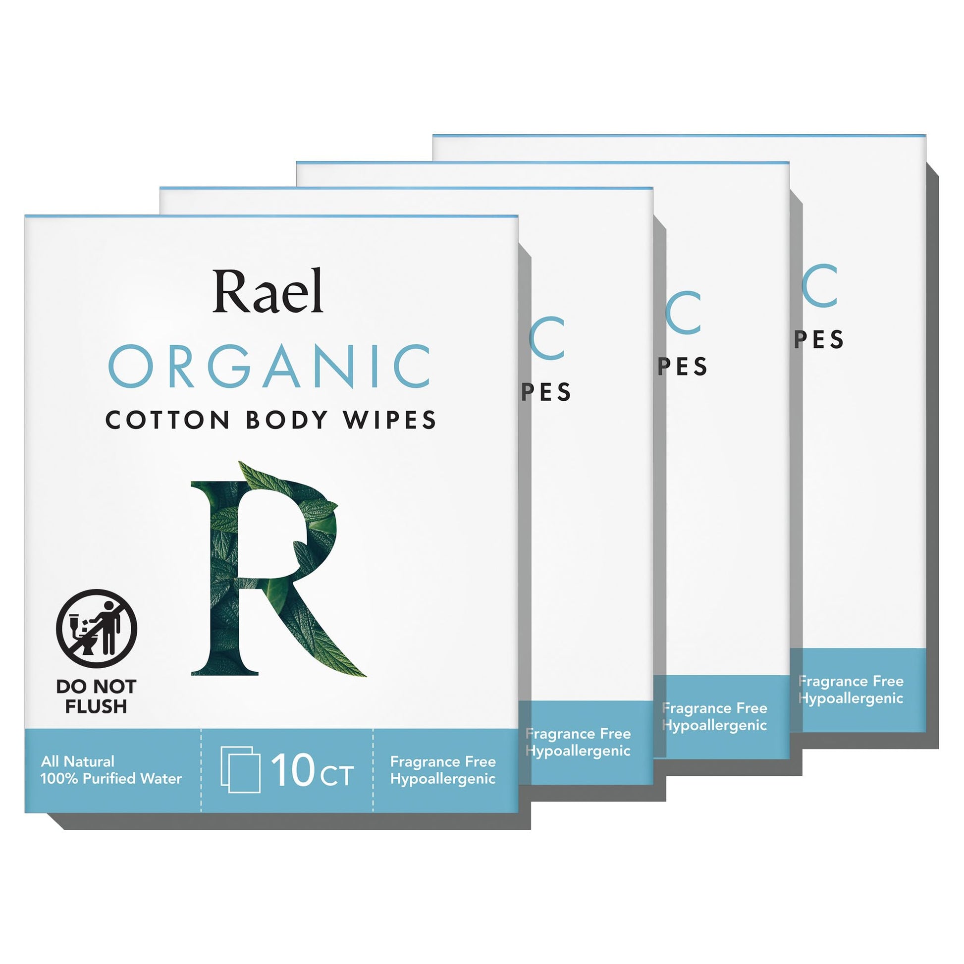 Rael Body Wipes, Organic Cotton Wipes for Women - Unscented Body Wipes, Individually Wrapped