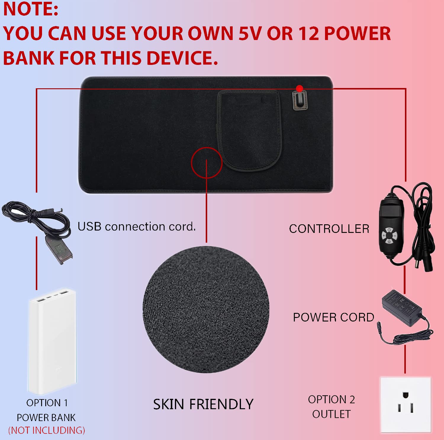 Naviocean Red Light Therapy Belt Device for Body Pain Waist, Infrared Wearable Pad Deep Therapy Wrap Naviocean