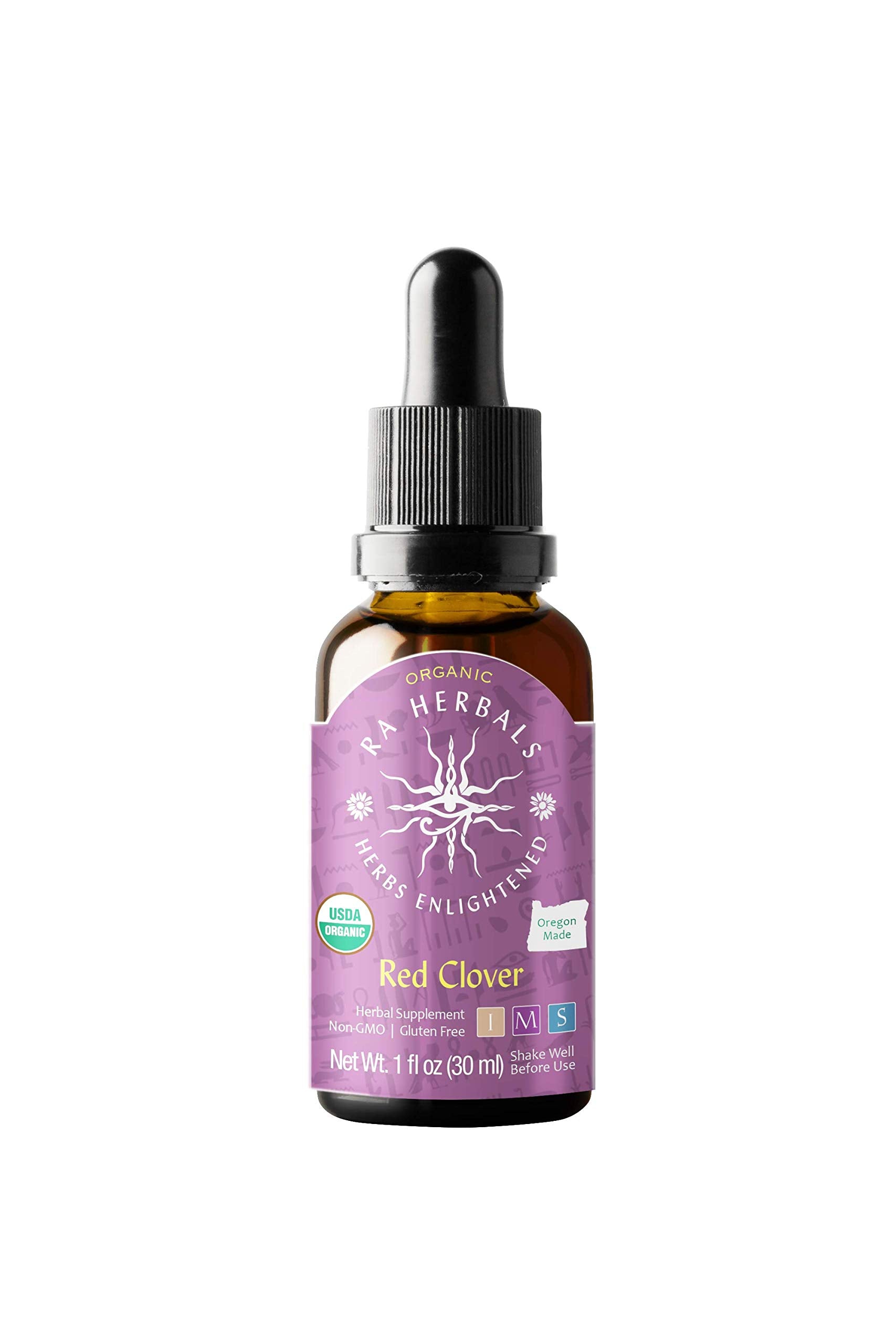 Ra Herbals Organic Red Clover Liquid Extract - Menopause Support - 1 fl oz