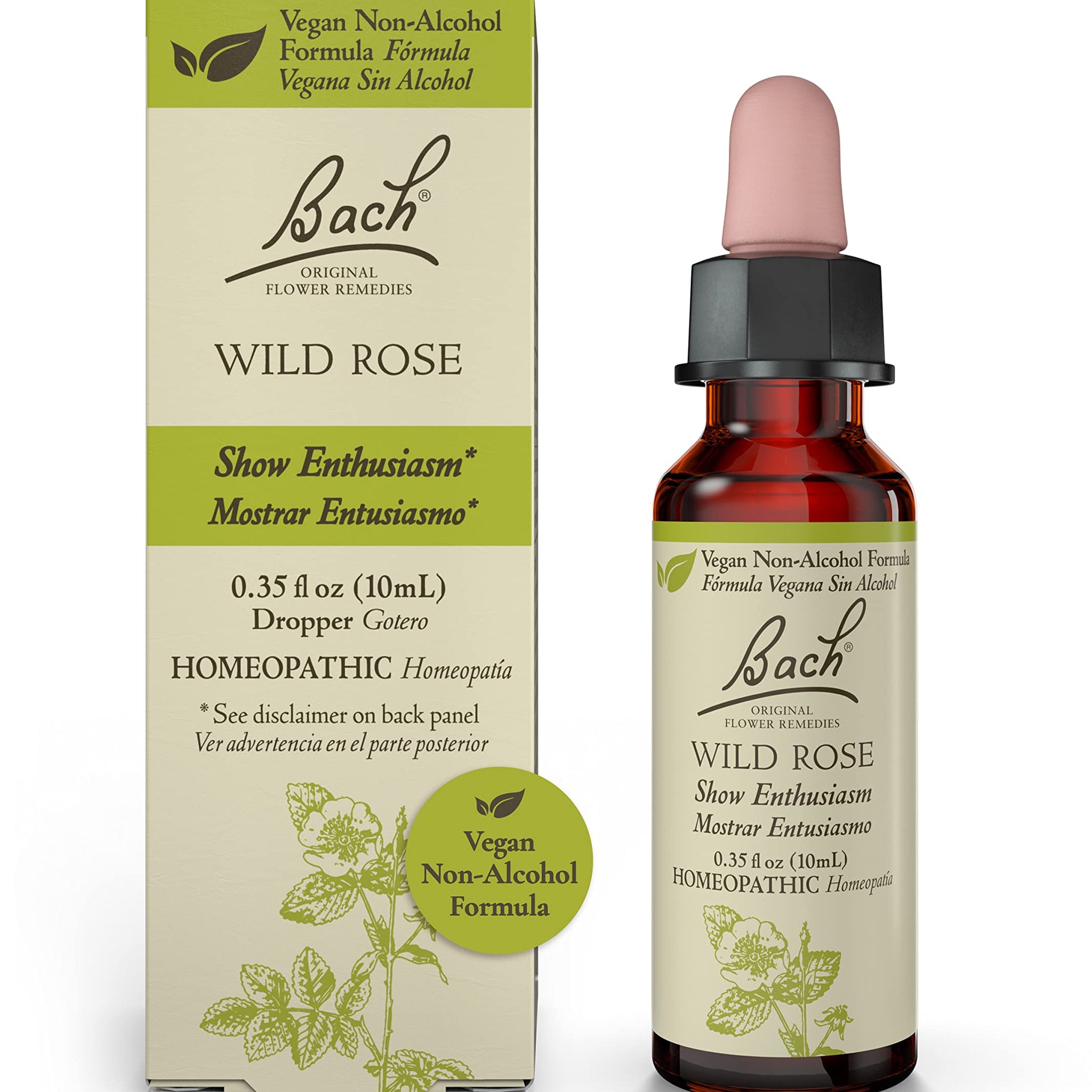 Bach Original Flower Remedies, Wild Rose for Enthusiasm (Non-Alcohol Formula), Natural Homeopathic