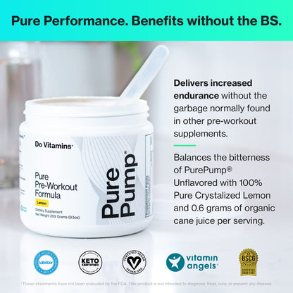 Do Vitamins PurePump - All-Natural Clean Preworkout Powder, Boost Energy, Focus