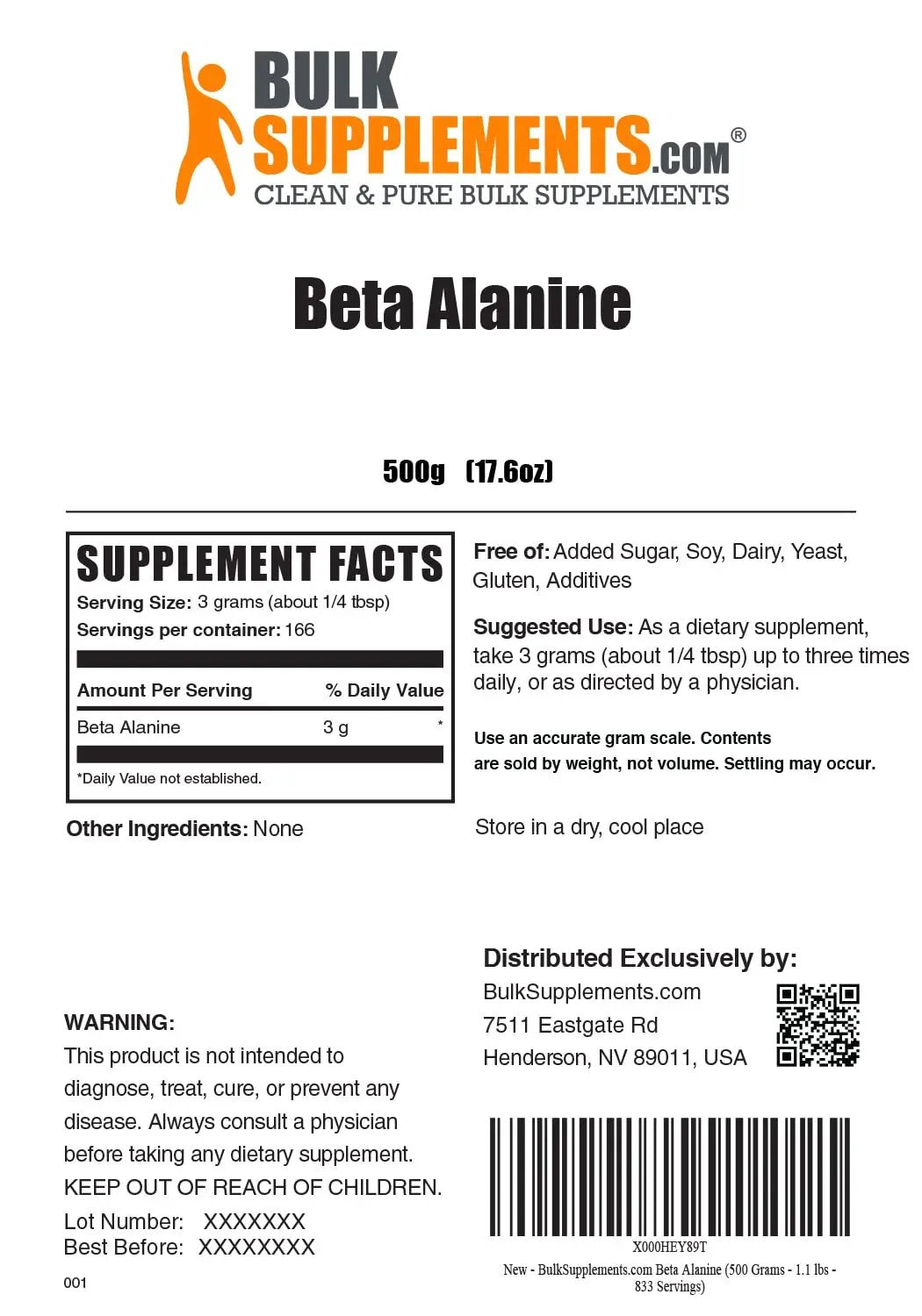 BULKSUPPLEMENTS.COM Beta Alanine 500g & L-Citrulline 500g Bundle