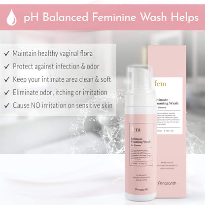 fem pH Balance Intimate Wash for Women, Feminine Wash for Sensitive Skin, Gentle Cleanser
