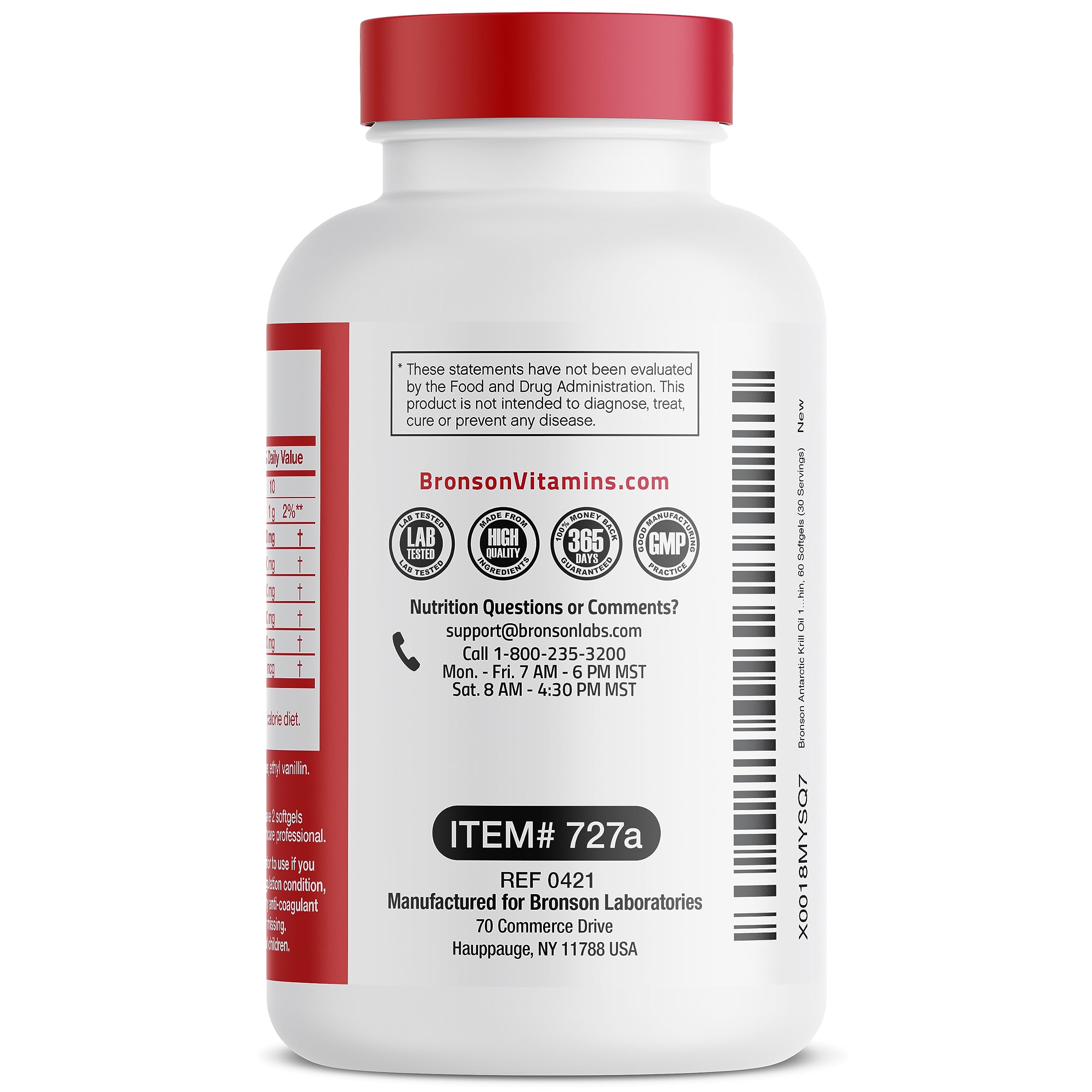 Bronson Antarctic Krill Oil 1000 mg with Omega-3s EPA, DHA, Astaxanthin Bronson