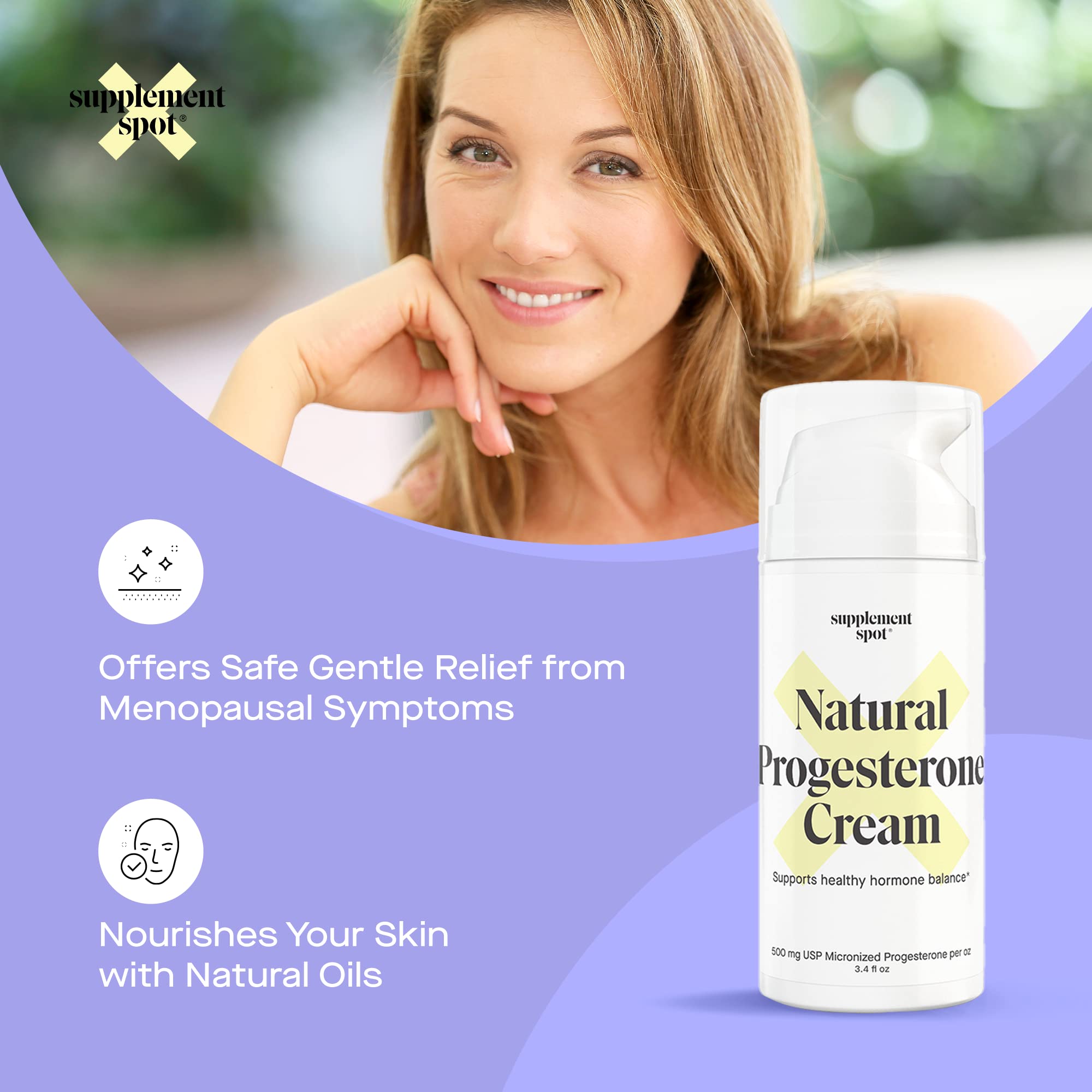 Supplement Spot Natural Progesterone Cream for Women – Micronized Bioidentical Progesterone Cream Supplement Spot