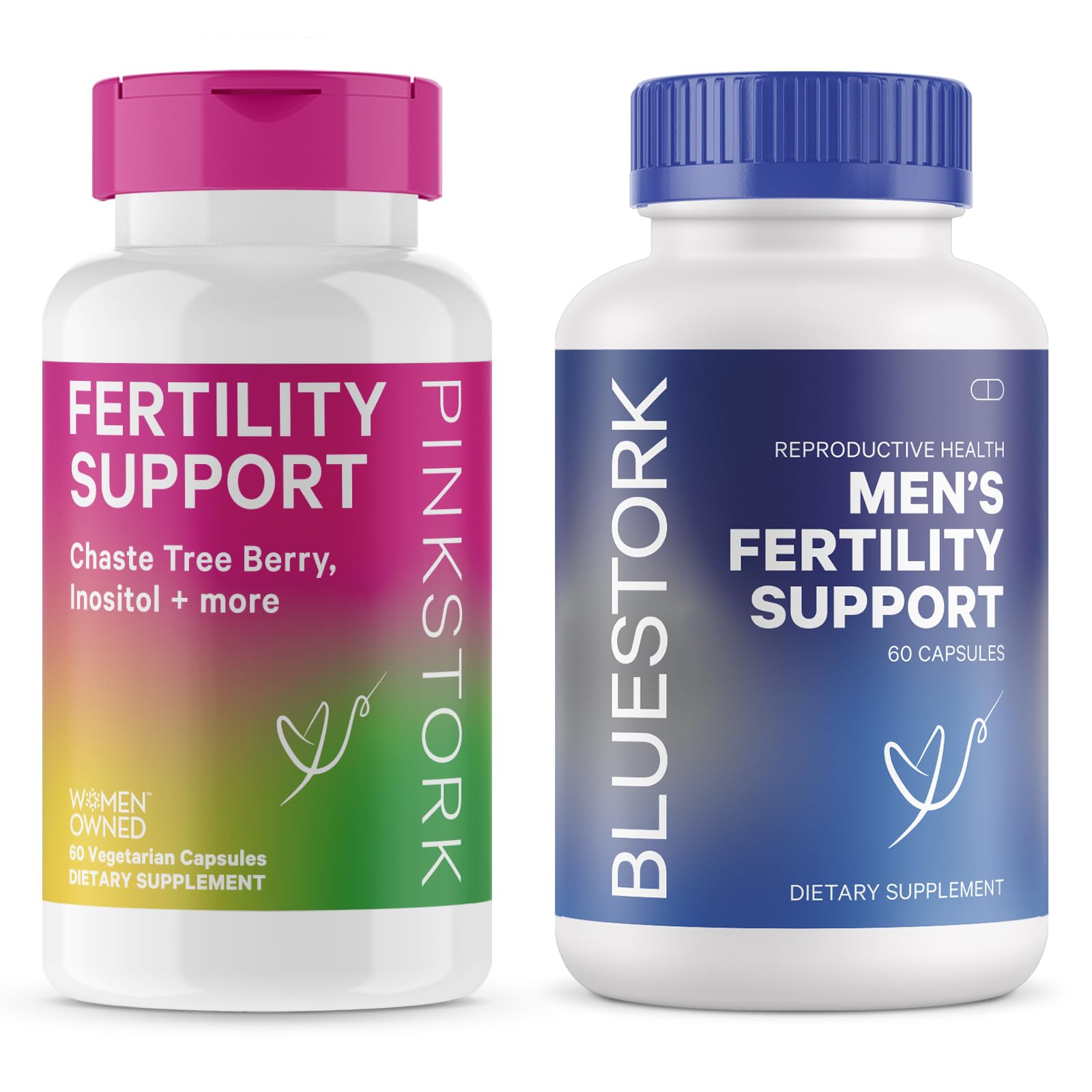 Pink Stork & Blue Stork His and Hers Fertility Bundle: Fertility Supplements for Women, Fertility Supplements