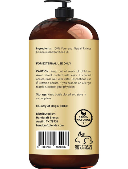Handcraft Blends Jamaican Black Castor Oil for Hair Growth, Eyelashes and Eyebrows