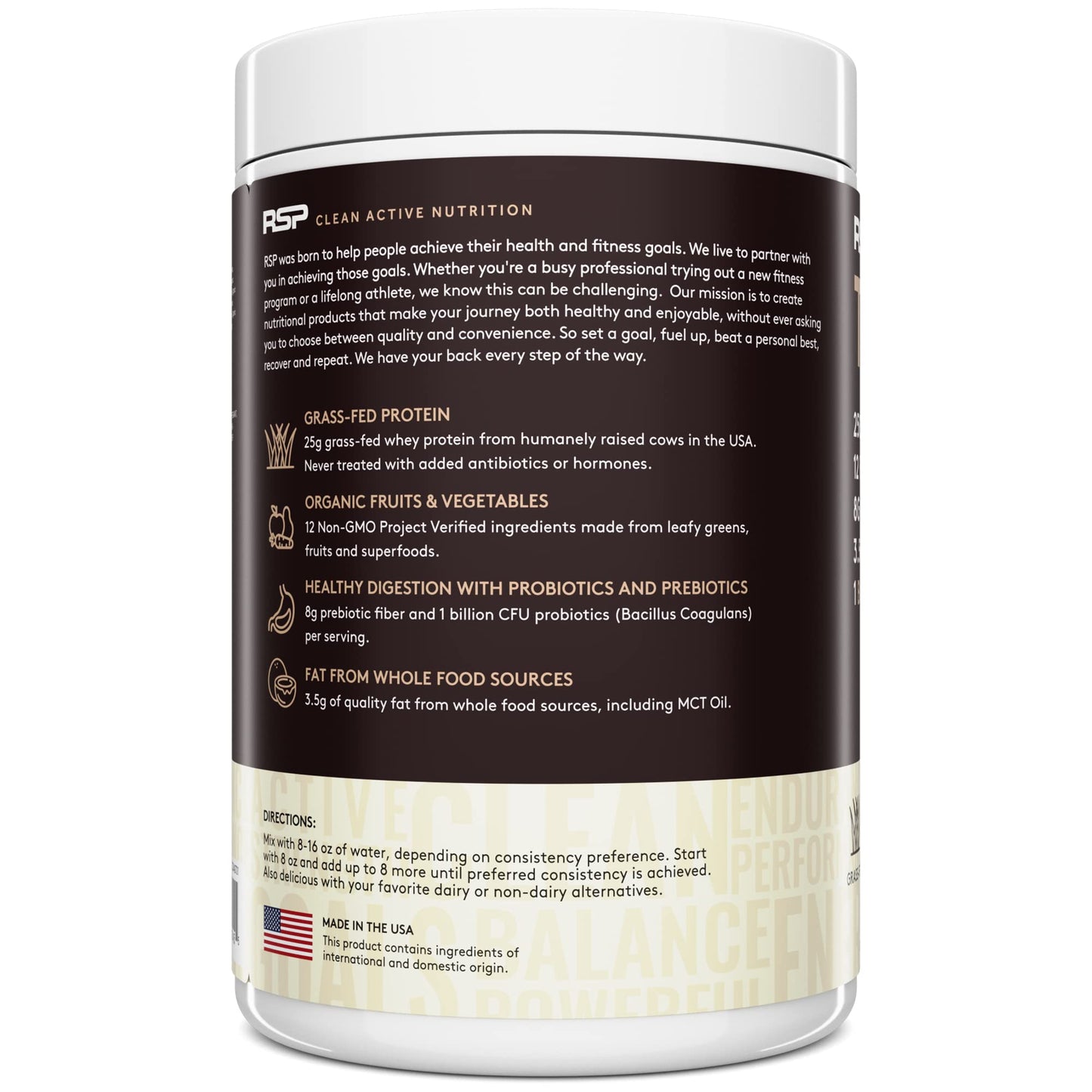 TrueFit Meal Replacement Shake Protein Powder, Grass Fed Whey + Organic Fruits