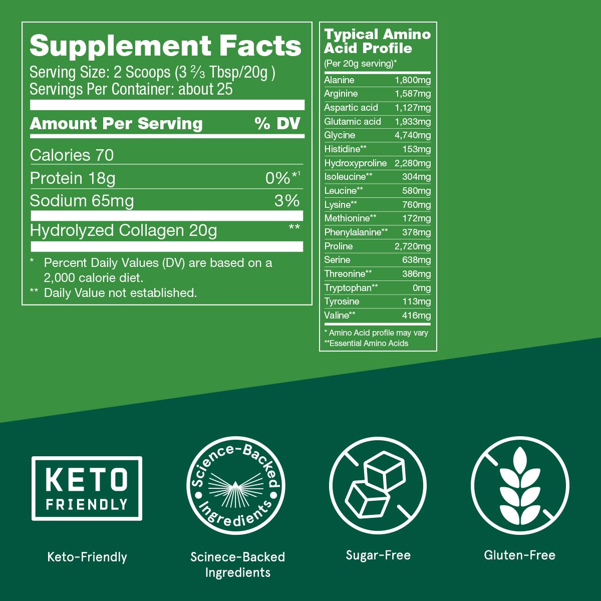 Bulletproof Unflavored Collagen Protein Powder, 17.6 Ounces, Grass-Fed Collagen Peptides