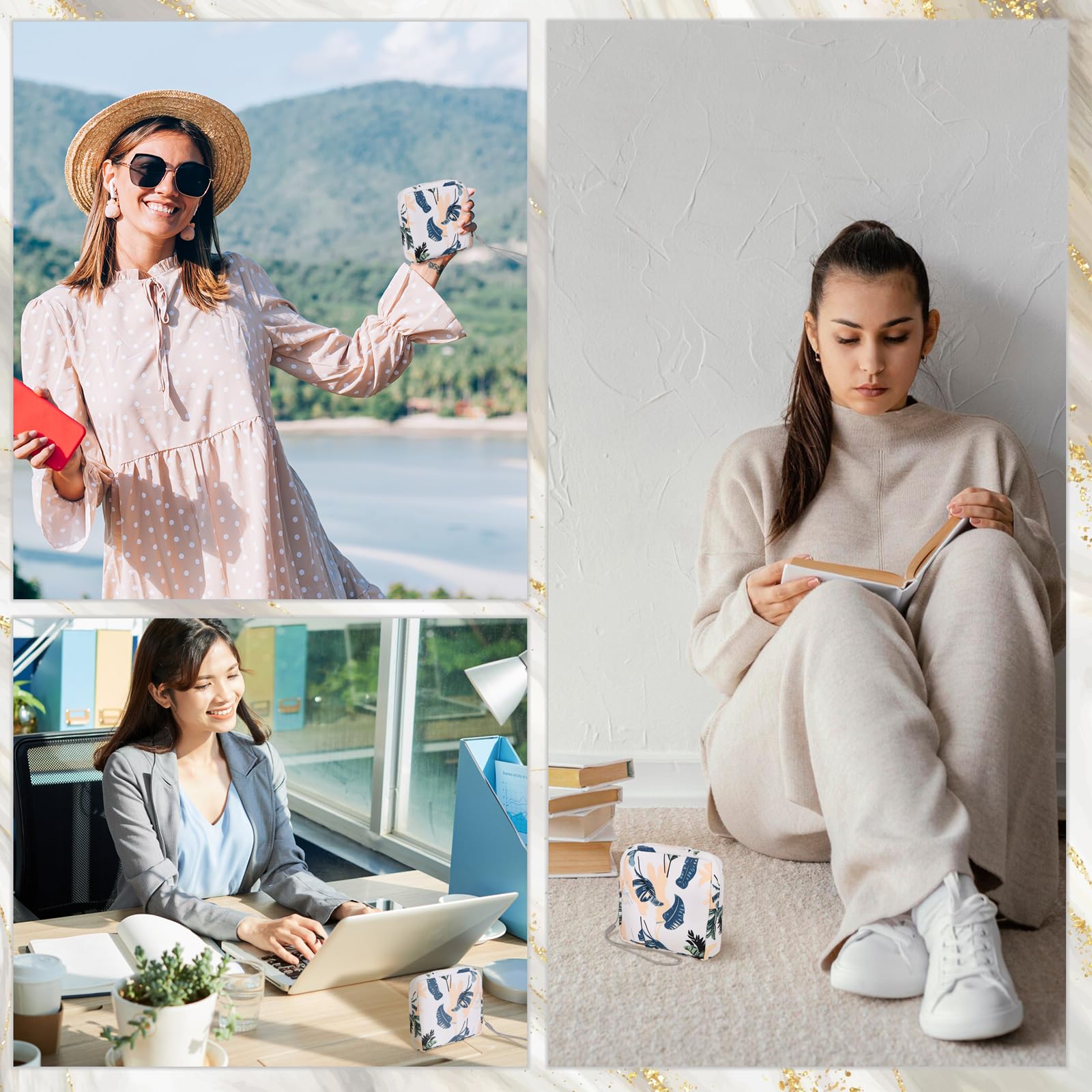 4Pcs Sanitary Napkin Storage Bag, Small Menstrual Period Bag Period Pouch Waterproof Abeillo