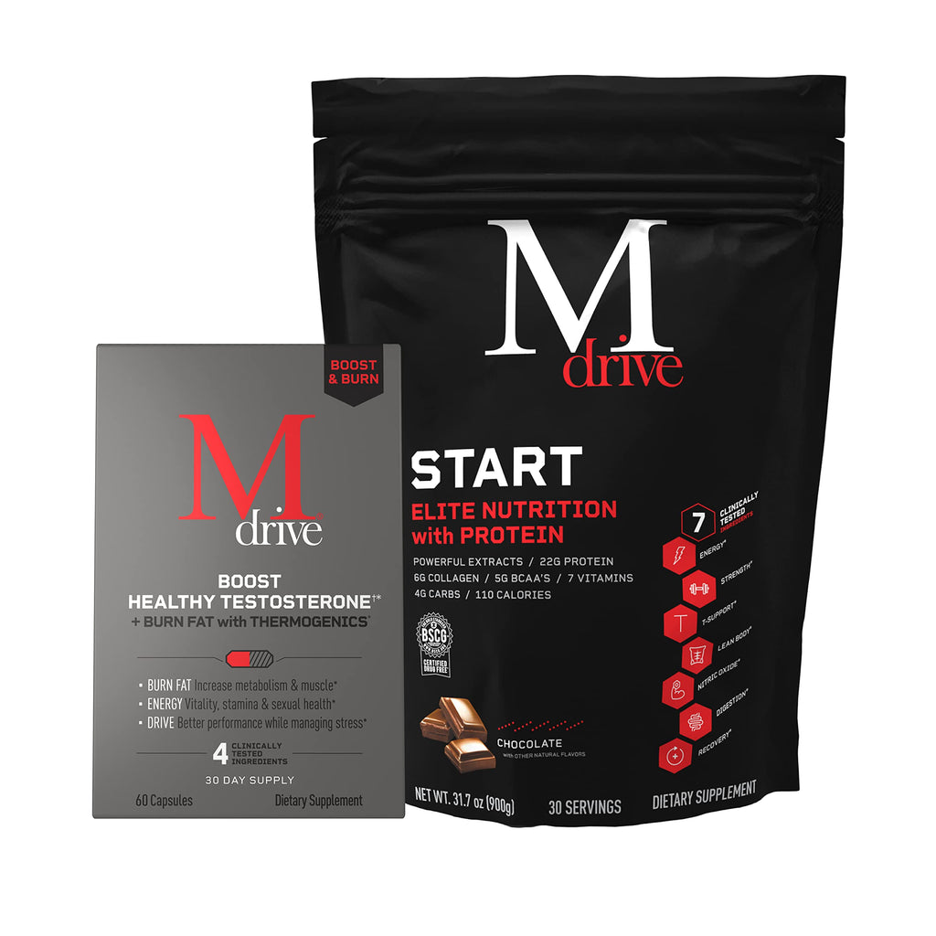 Mdrive Boost & Burn for Men Start Everyday Nutrition & Protein Powder - Natural Energy
