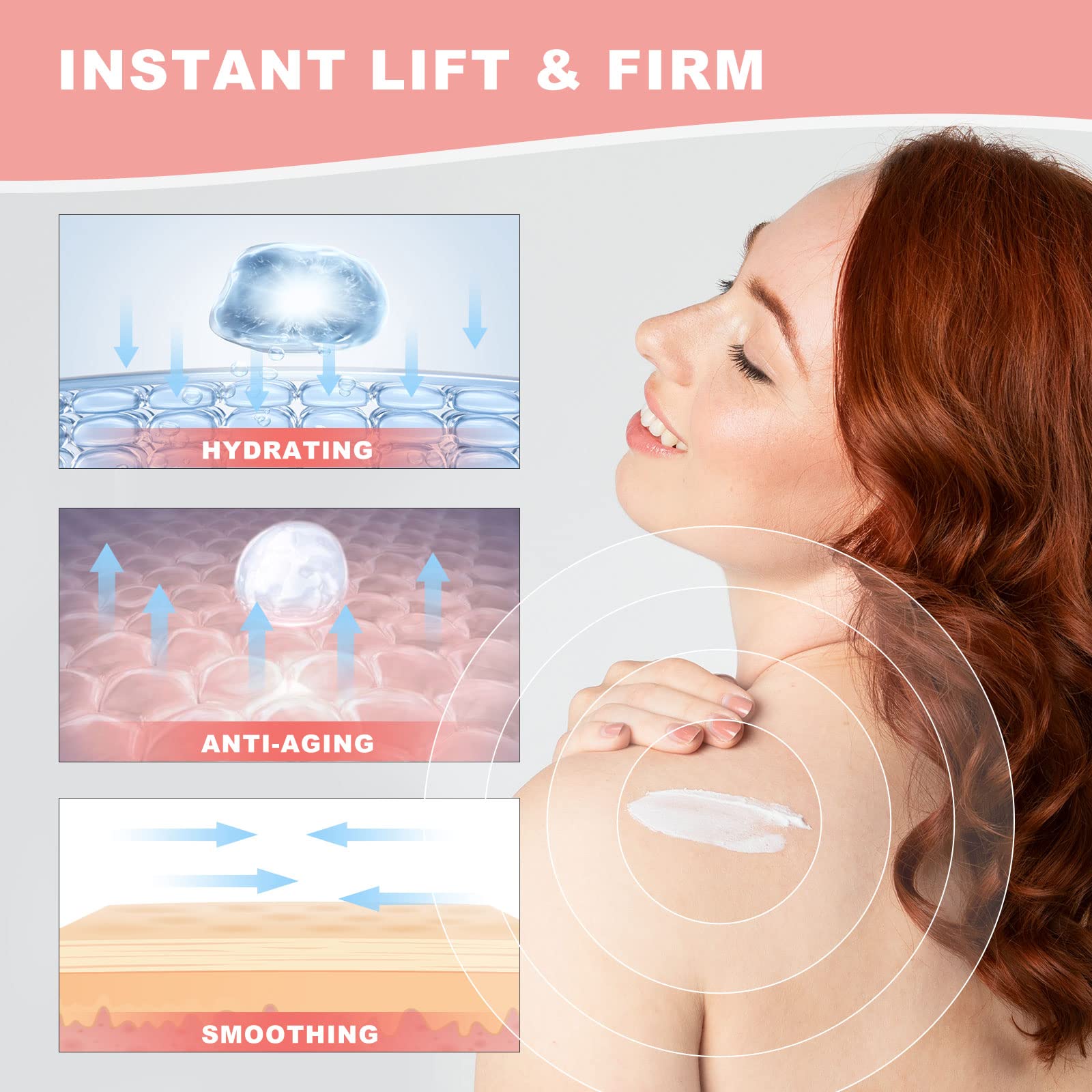 Hibiscus and Honey Firming Cream, Skin Tightening Lotion, Reduces the Look of Neck Lines CITYGOO