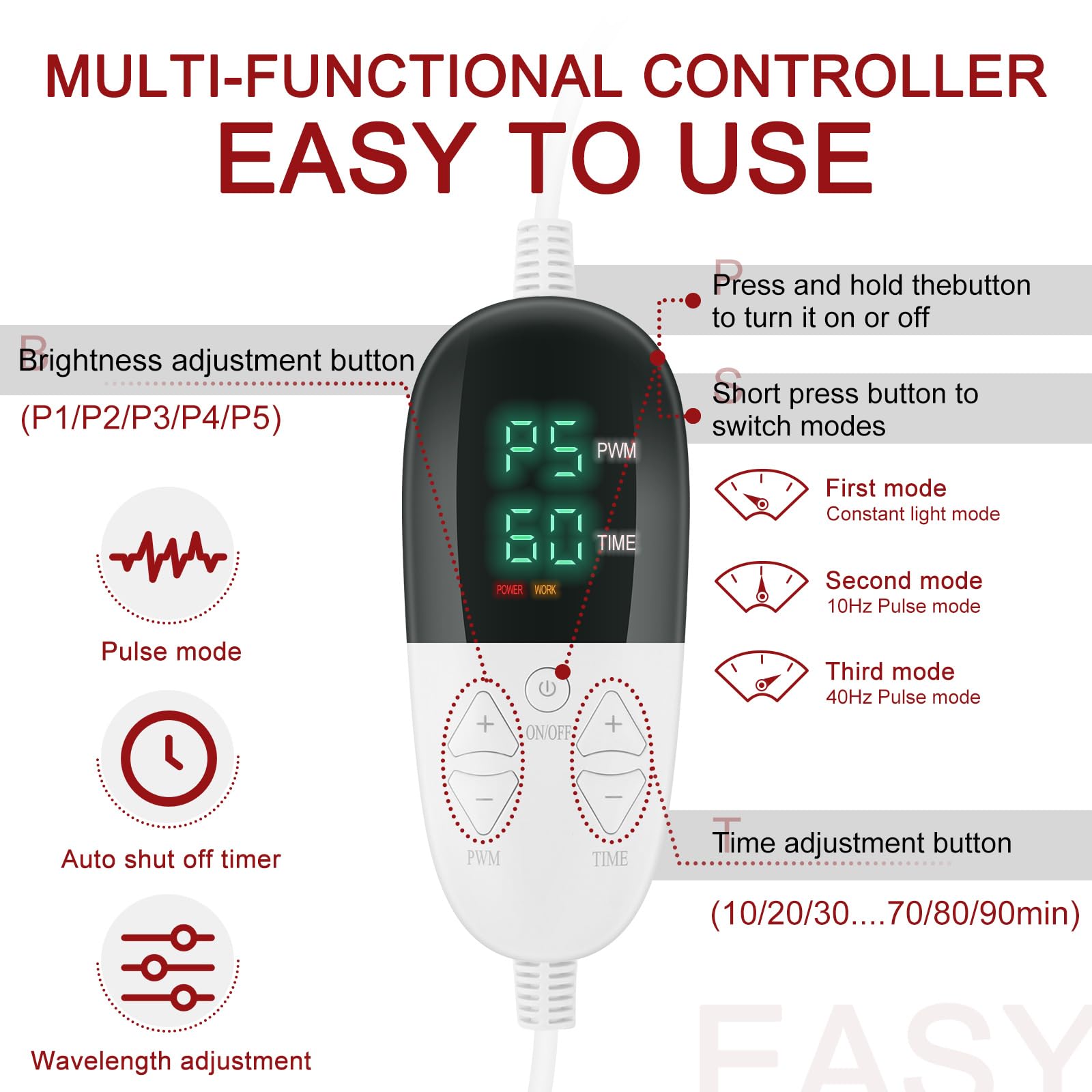 Red Light Therapy Pad 38 * 23.6 in - Red Light Therapy Body, 400 LEDs Using 660nm Red Light Rutollmit