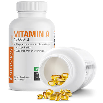 Bronson Vitamin A 10,000 IU Premium Non-GMO Formula Supports Healthy Vision