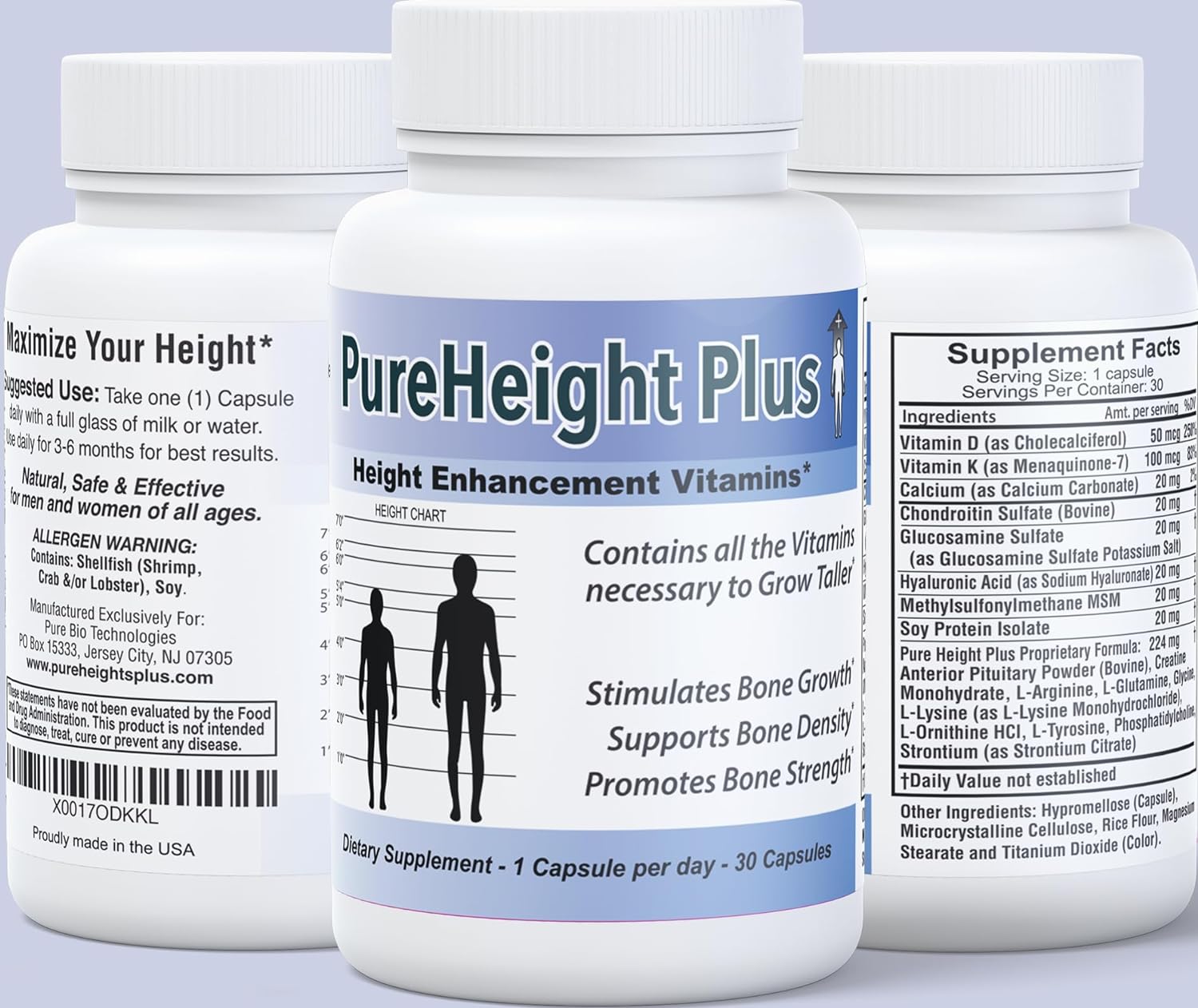 PureHeight Plus Height Enhancement Vitamins PURE BIOTECHNOLOGIES