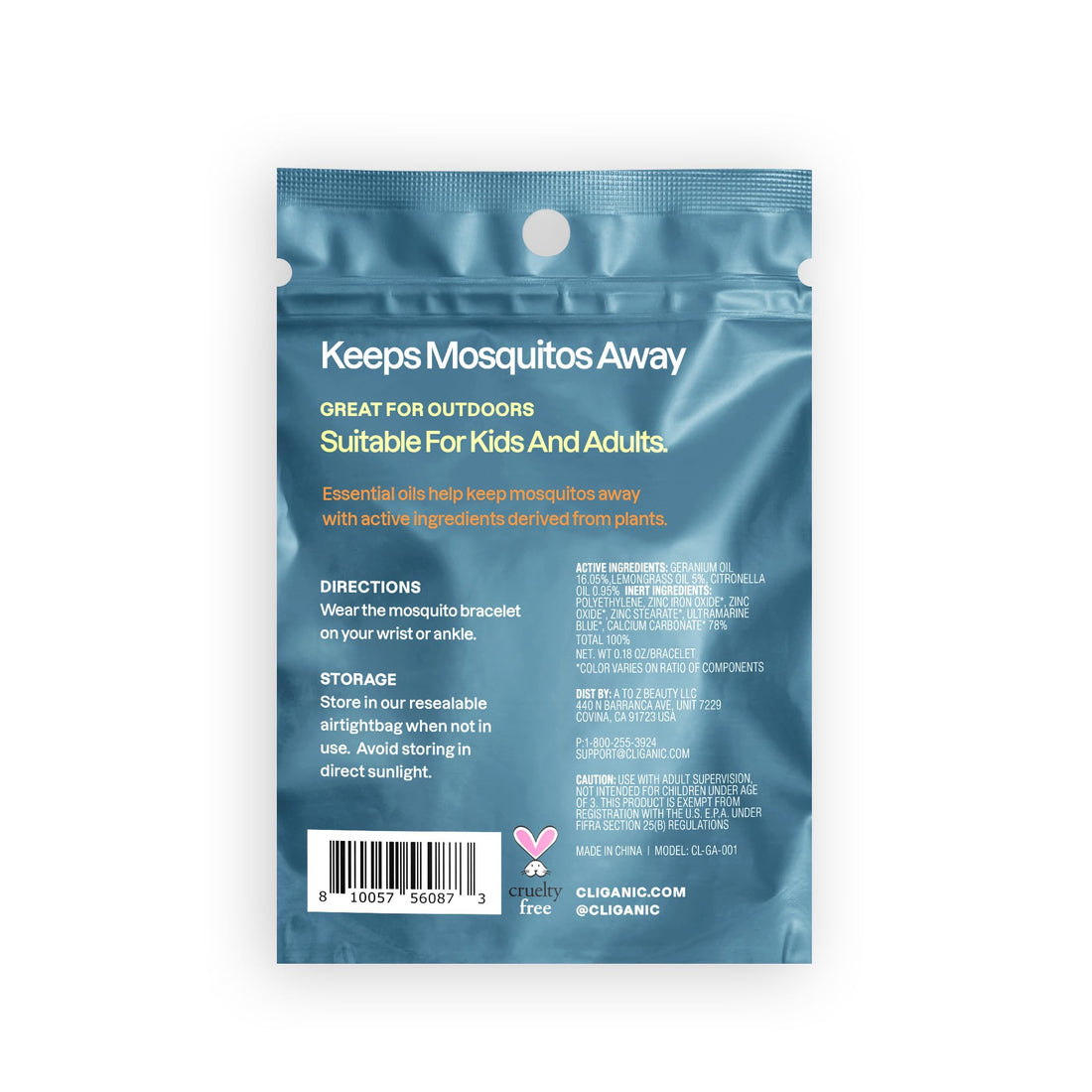 Cliganic 10 Pack Mosquito Repellent Bracelets, DEET-Free Bands, Individuall Cliganic