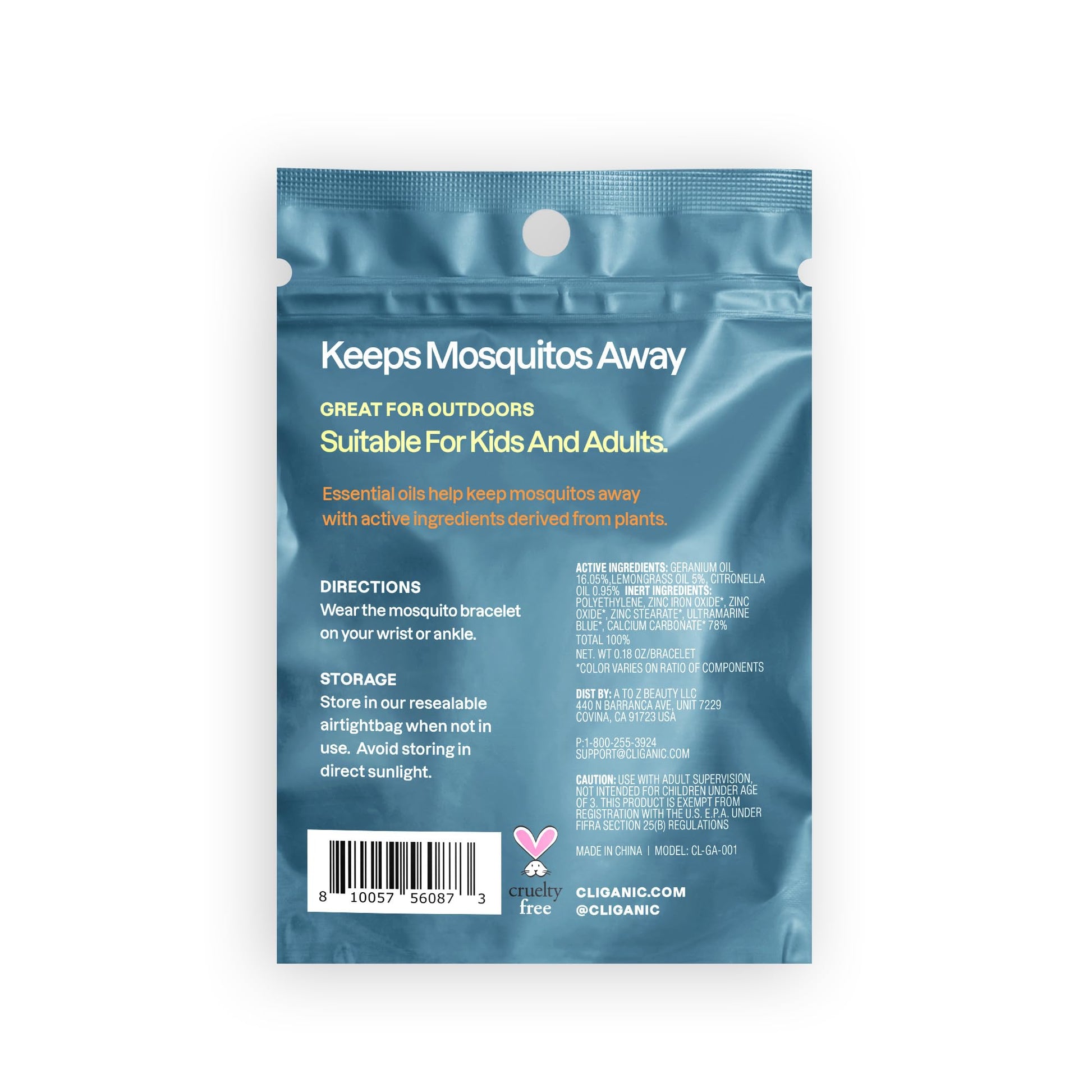 Cliganic 10 Pack Mosquito Repellent Bracelets, DEET-Free Bands, Individuall Cliganic