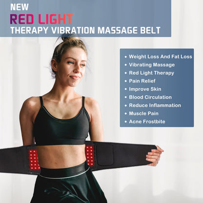 Infrared Red Light Therapy Belt:LED Lamp Vibration Near Body Pain Relief Device Wrap Red
