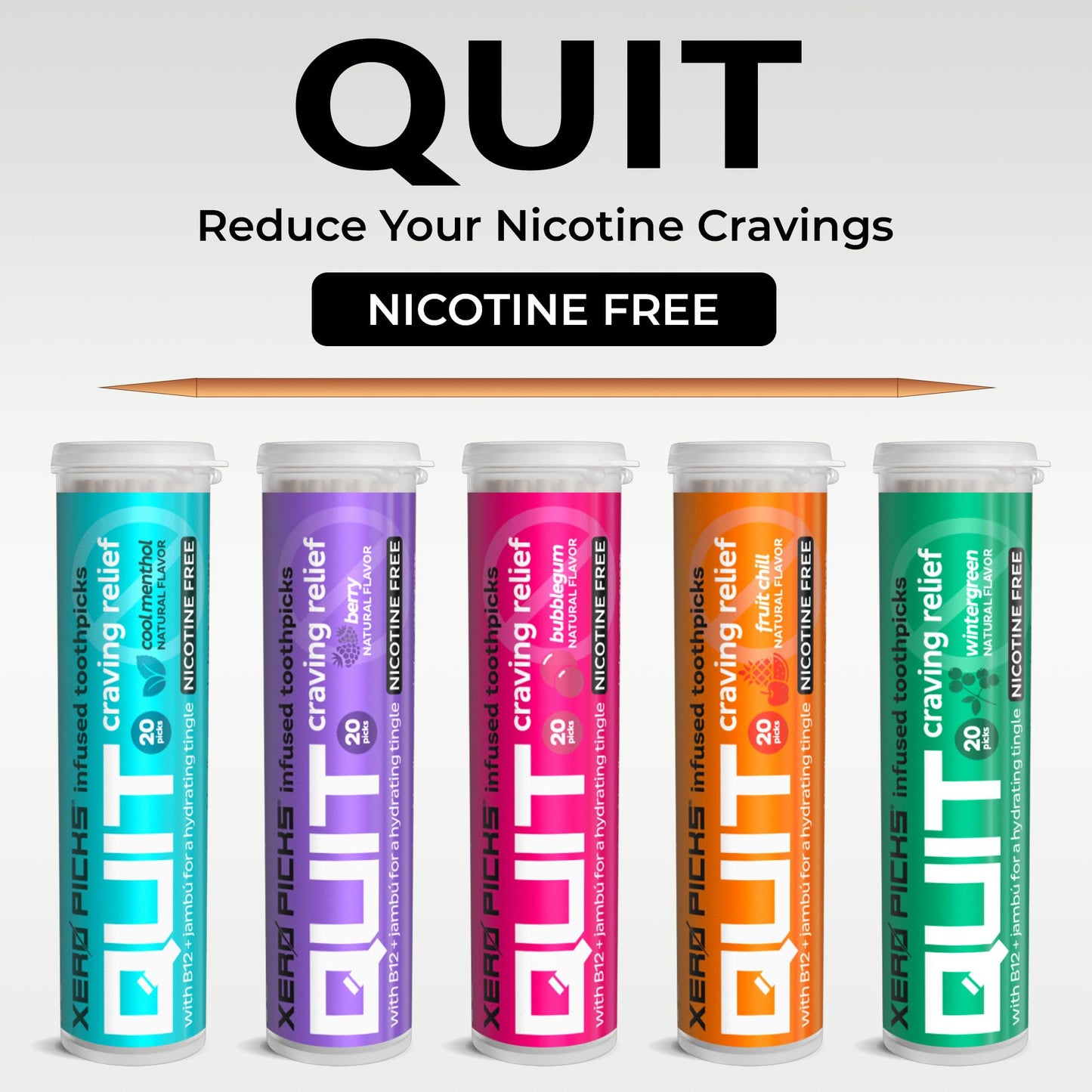Xero Picks Infused Flavored Toothpicks to Help Quit Smoking - Nicotine