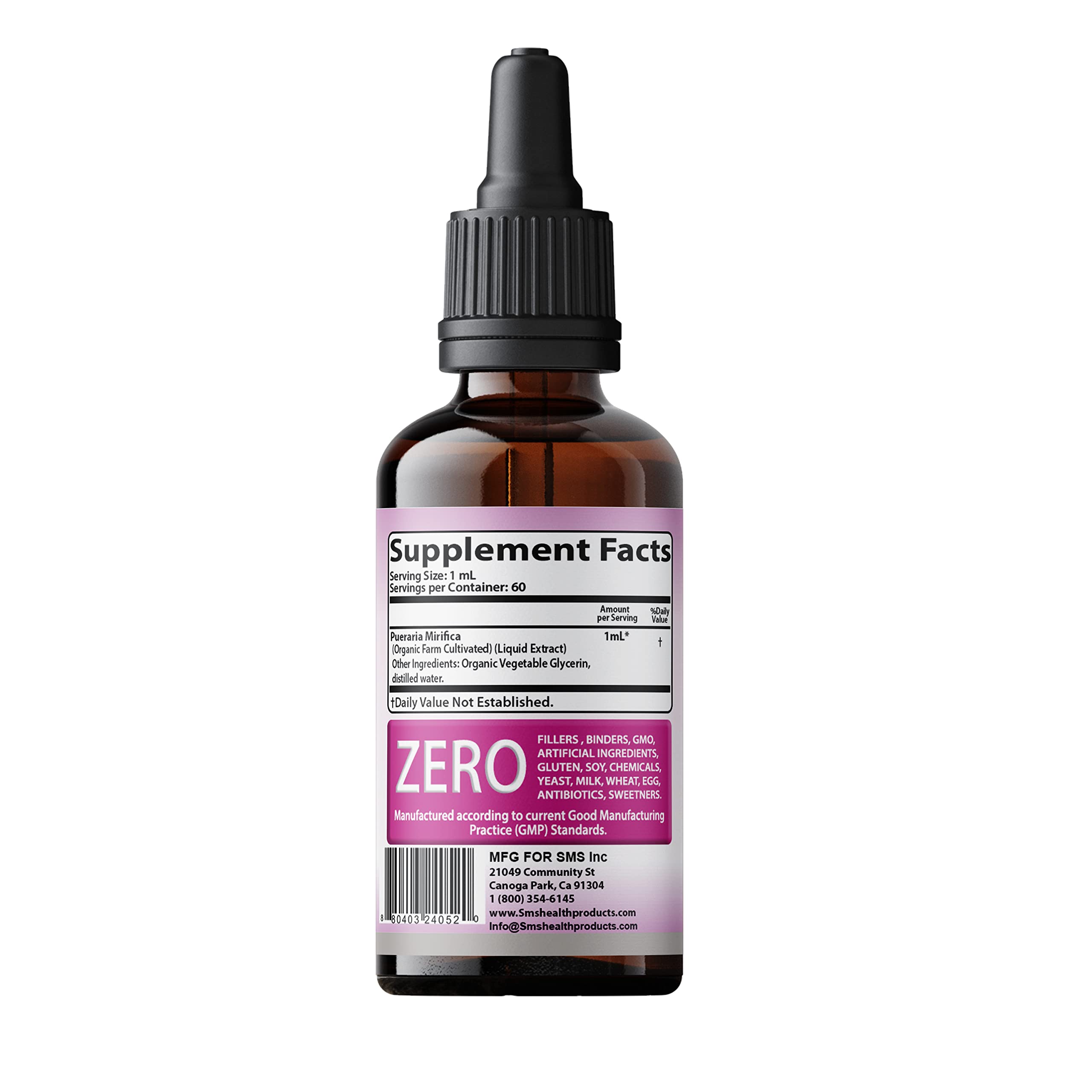 SMSHEALTHPRODUCTS.com Pueraria Mirifica Drops | Premium Grade | Herbal Liquid Extract | Non-GMO SMSHEALTHPRODUCTS.com