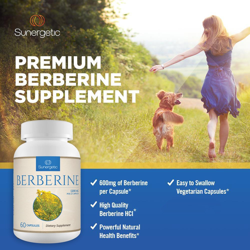 Premium Berberine Supplement - 1200mg of Berberine Per Serving - Berberine HCL Sunergetic