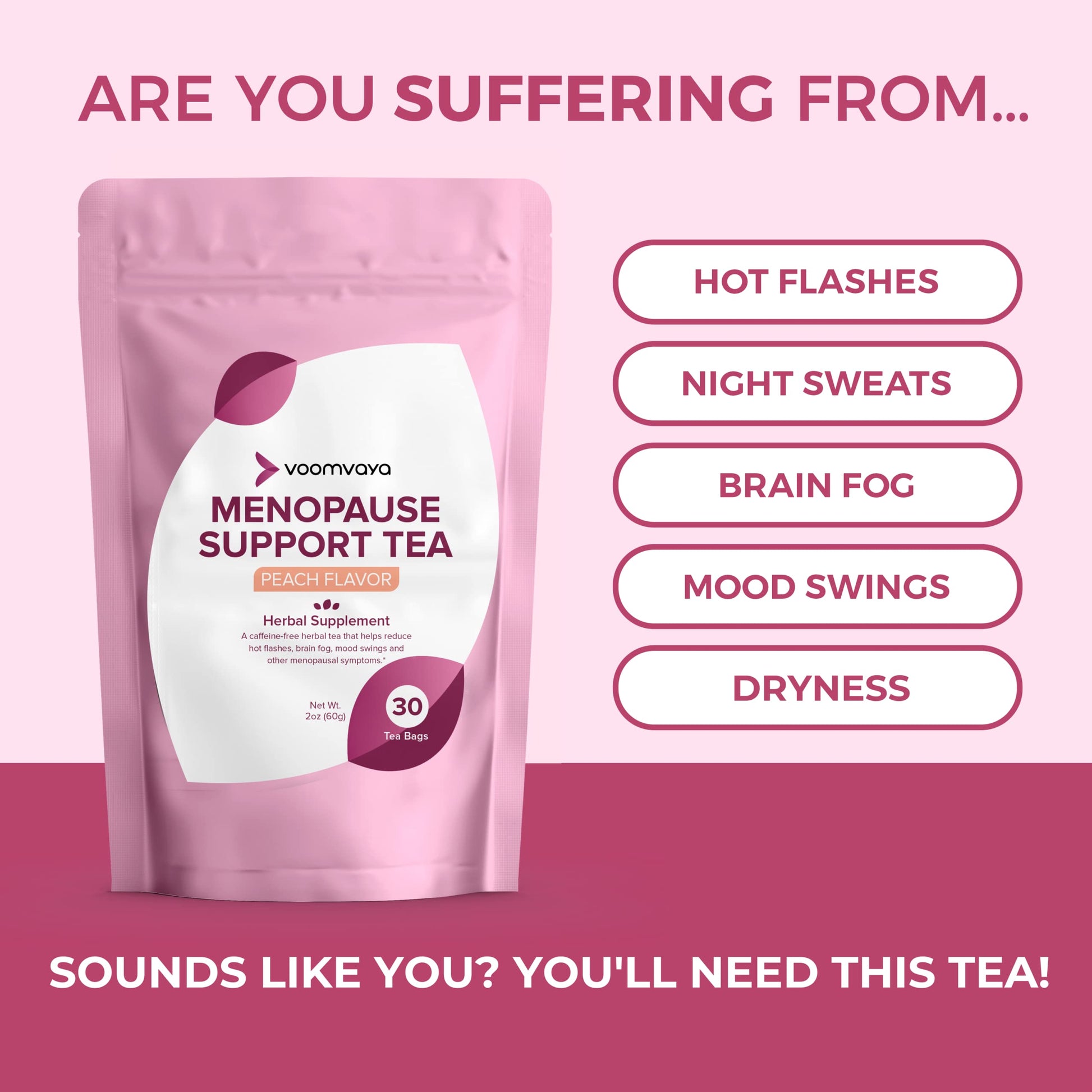 VoomVaya Menopause Support Tea - Natural Menopause Relief For Women VoomVaya