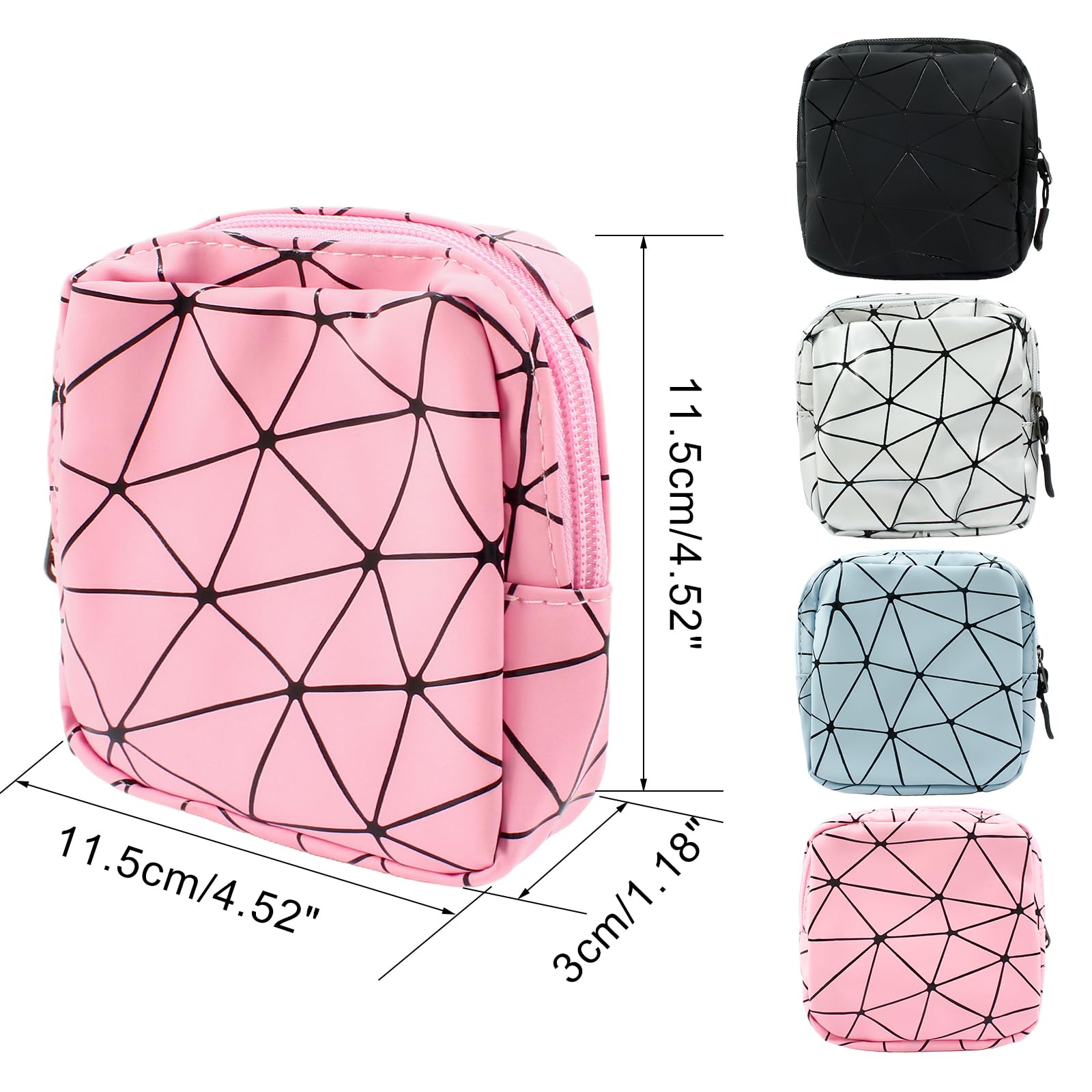 Uenhoy 4 Pcs Sanitary Napkin Storage Bags with Zipper, Portable Waterproof Menstrual Cup Uenhoy