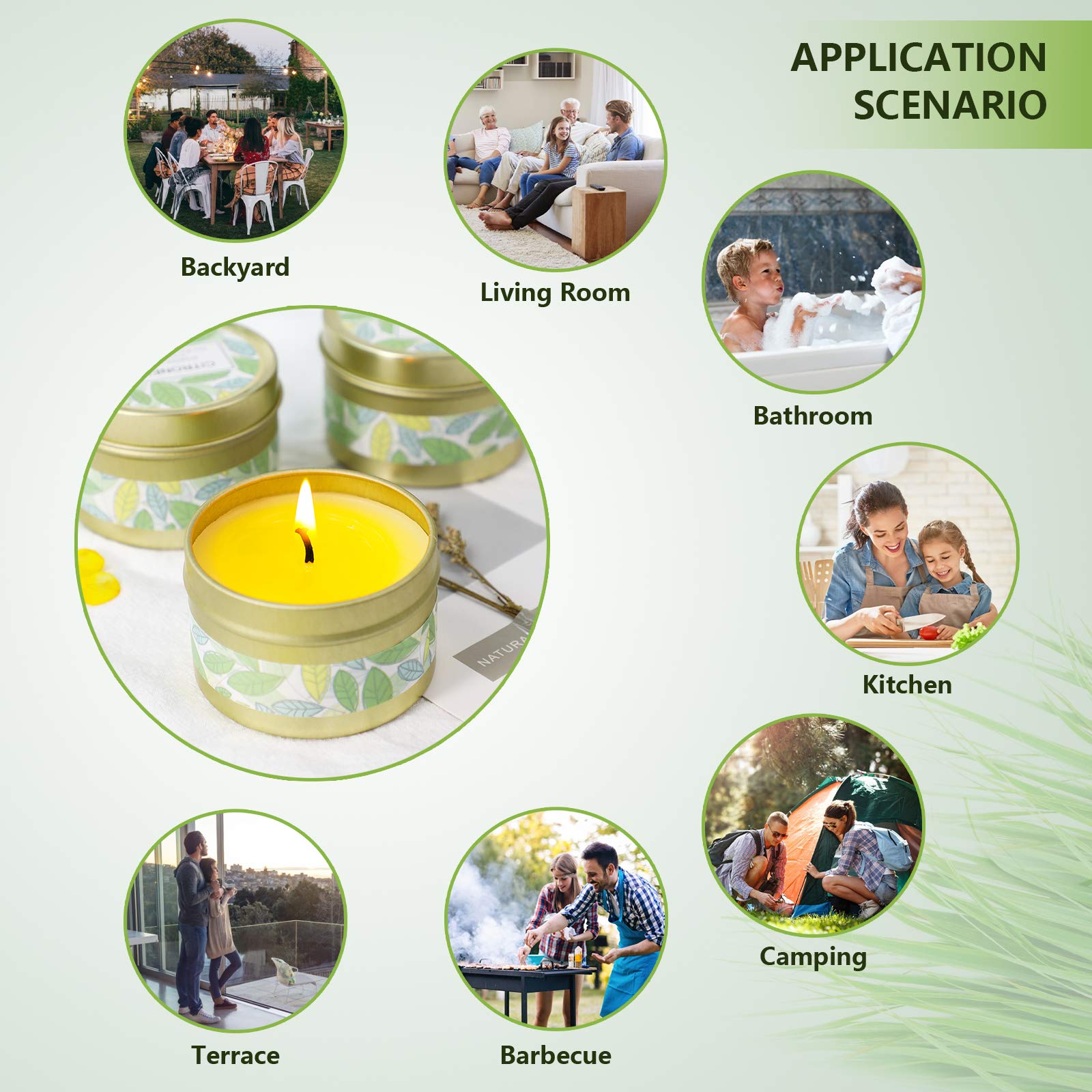 Citronella Candles Outdoor, Scented Candles, Summer Soy Wax Candles, Lemongrass Candles STRN