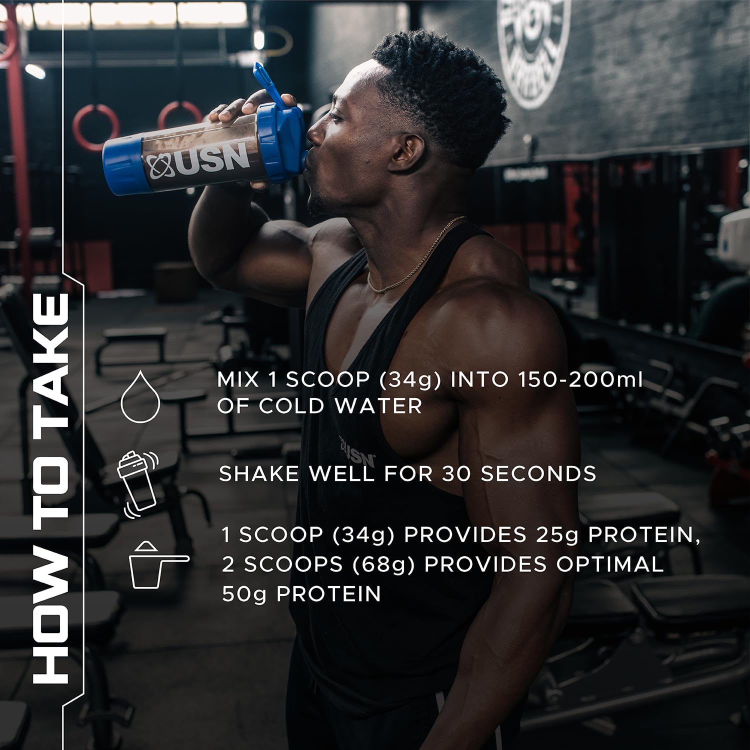 USN Blue Lab Whey Protein Powder: Banana - Whey Protein 2kg - Post-Workout USN