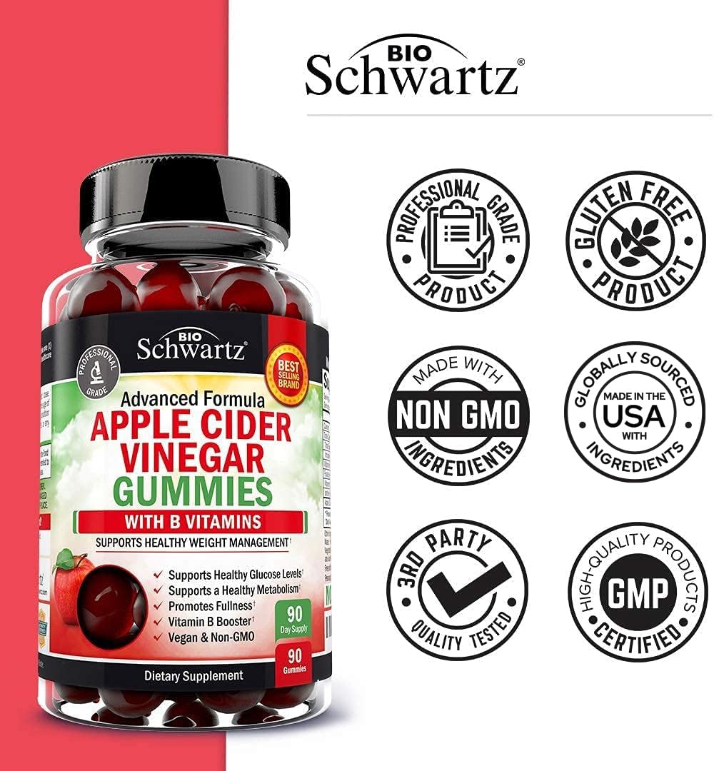 Apple Cider Vinegar Gummies for Weight Loss - ACV Gummies with The Mother BioSchwartz