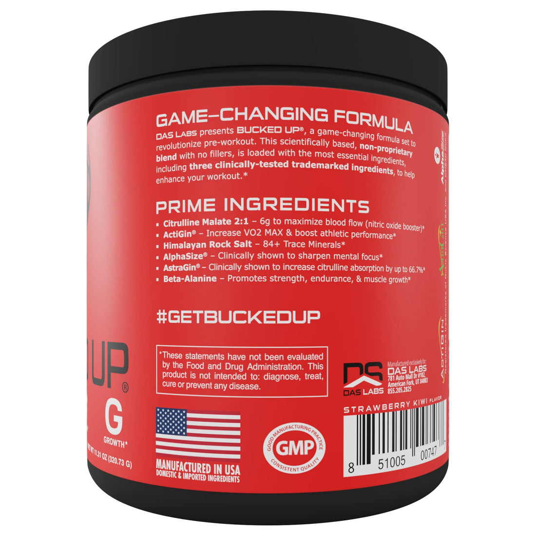 Bucked Up Pre Workout - Best Tasting - 6 Grams Citrulline, 2 Grams Beta Alanine Non 