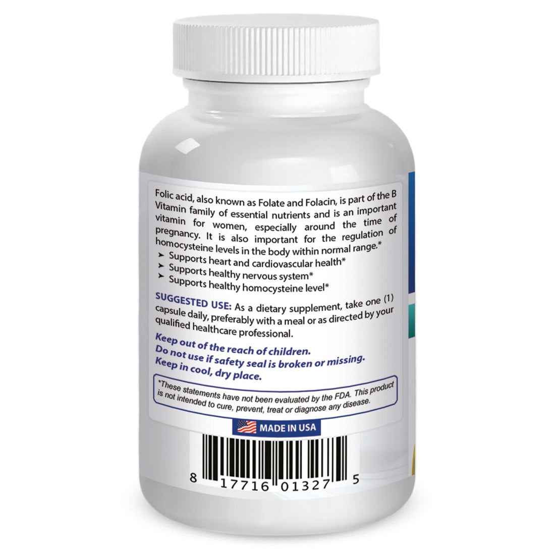 Best Naturals Folic Acid 800 mcg 240 Capsules Best Naturals