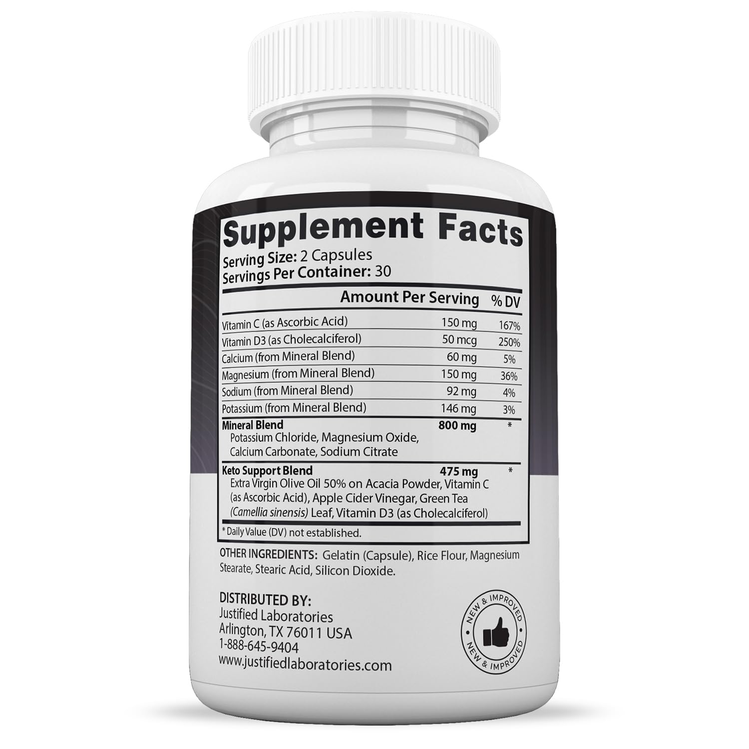 Advanced Keto 1500 Keto Pills 1275MG New & Improved Formula Contains Apple Cider Justified Laboratories