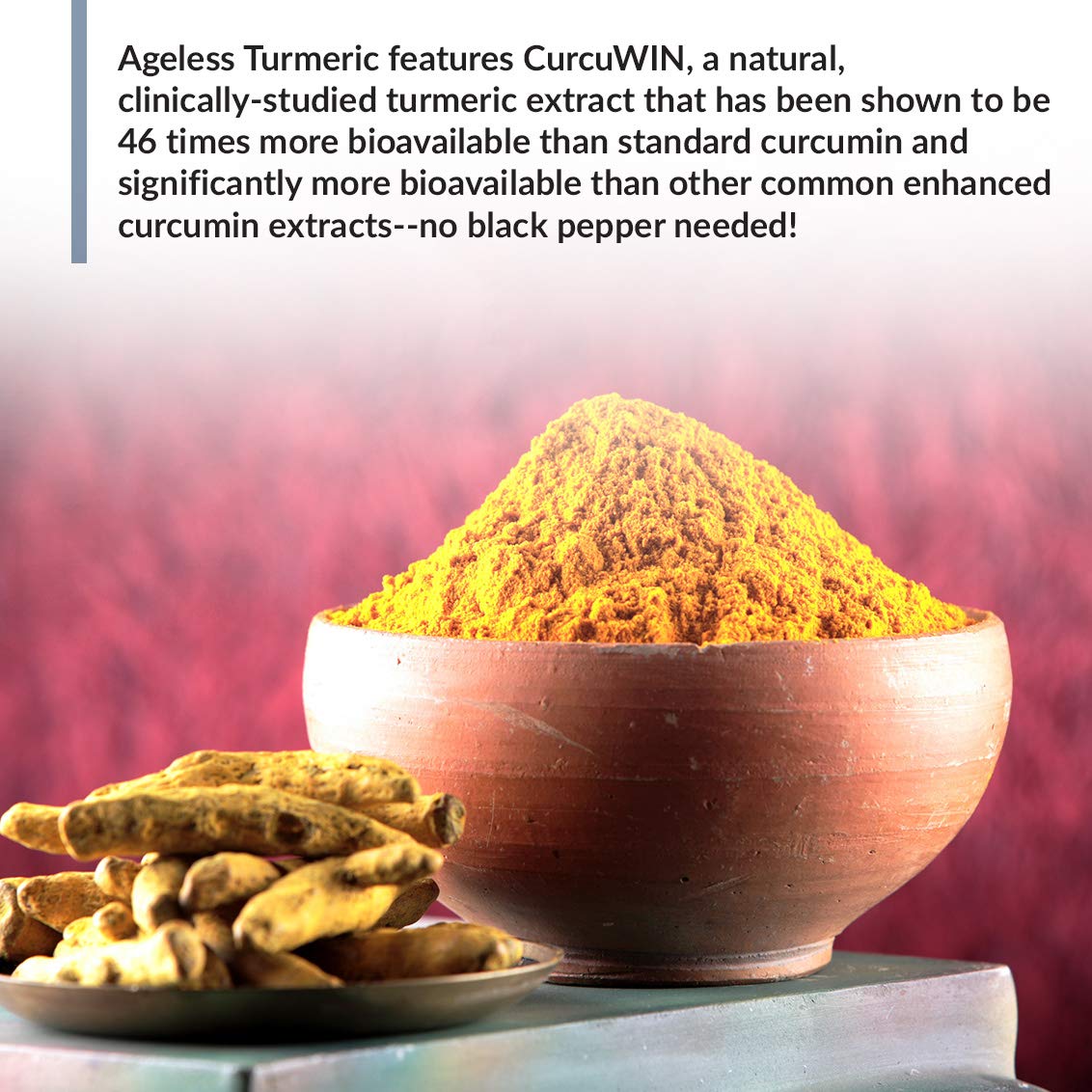 BioTrust Ageless Turmeric Supplement - CurcuWIN Turmeric Curcumin with Ginger Extract BioTrust